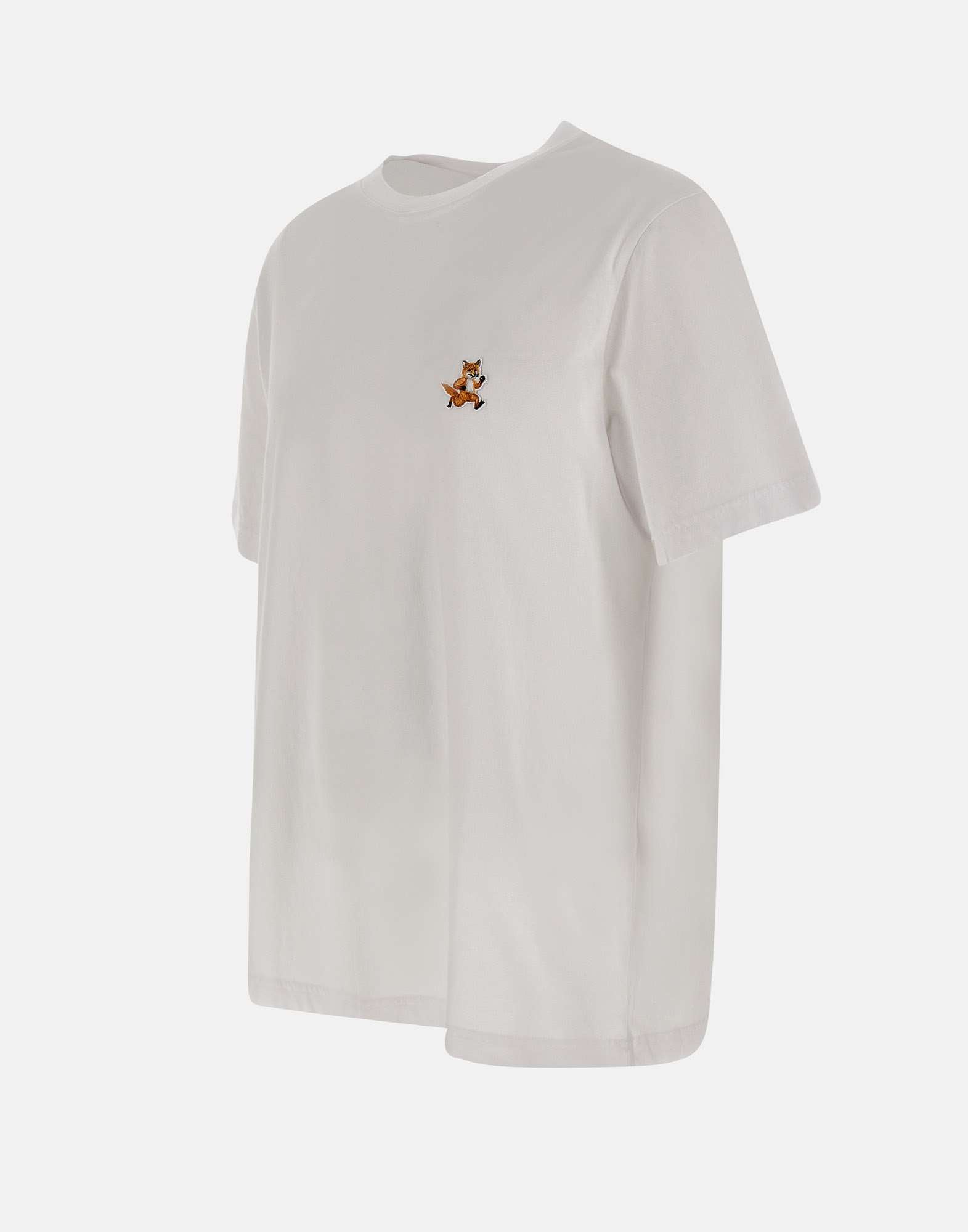 MAISON KITSUNE' MM00125KJ0008 Man White T-shirts and Polos - Zuklat