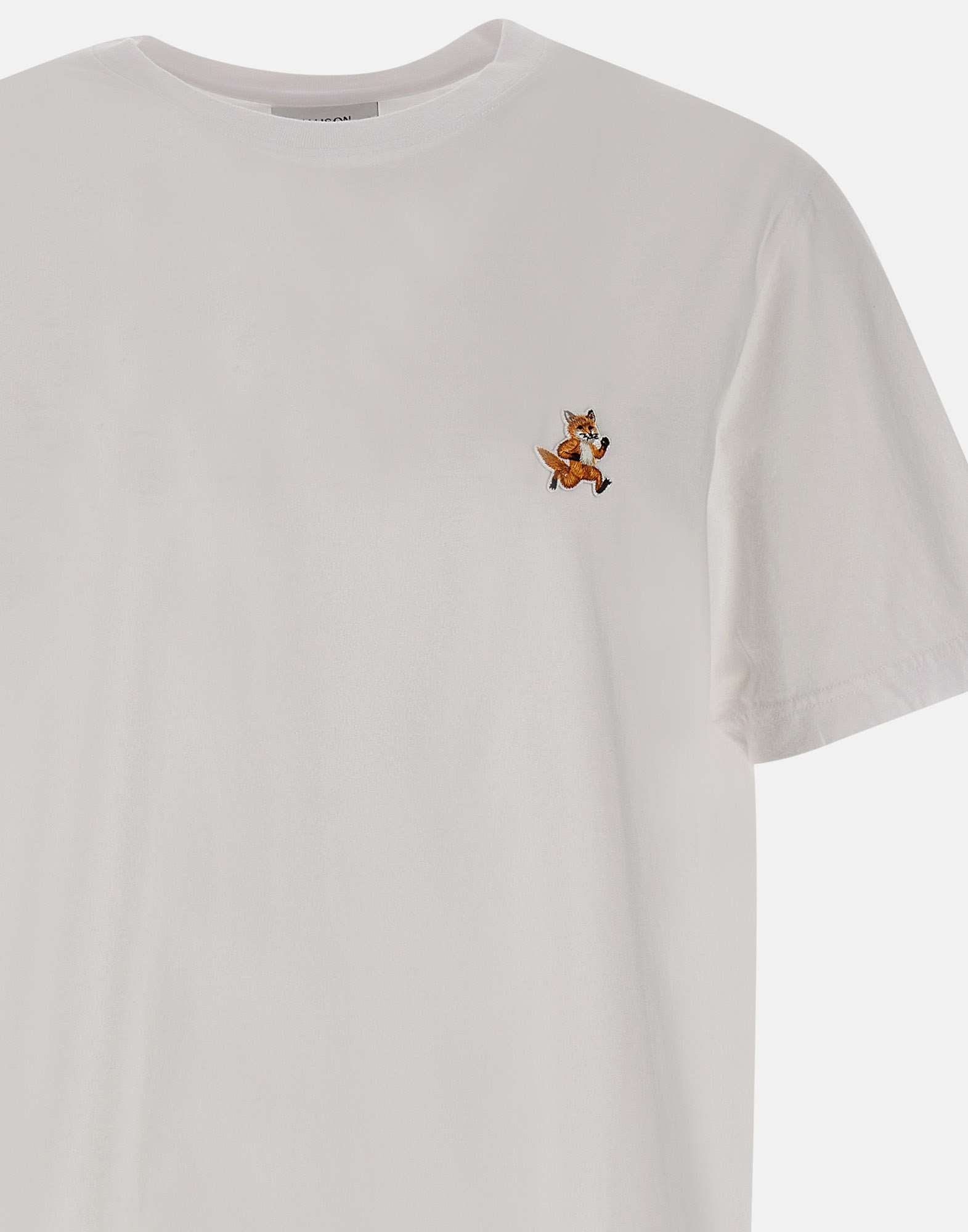 MAISON KITSUNE' MM00125KJ0008 Man White T-shirts and Polos - Zuklat