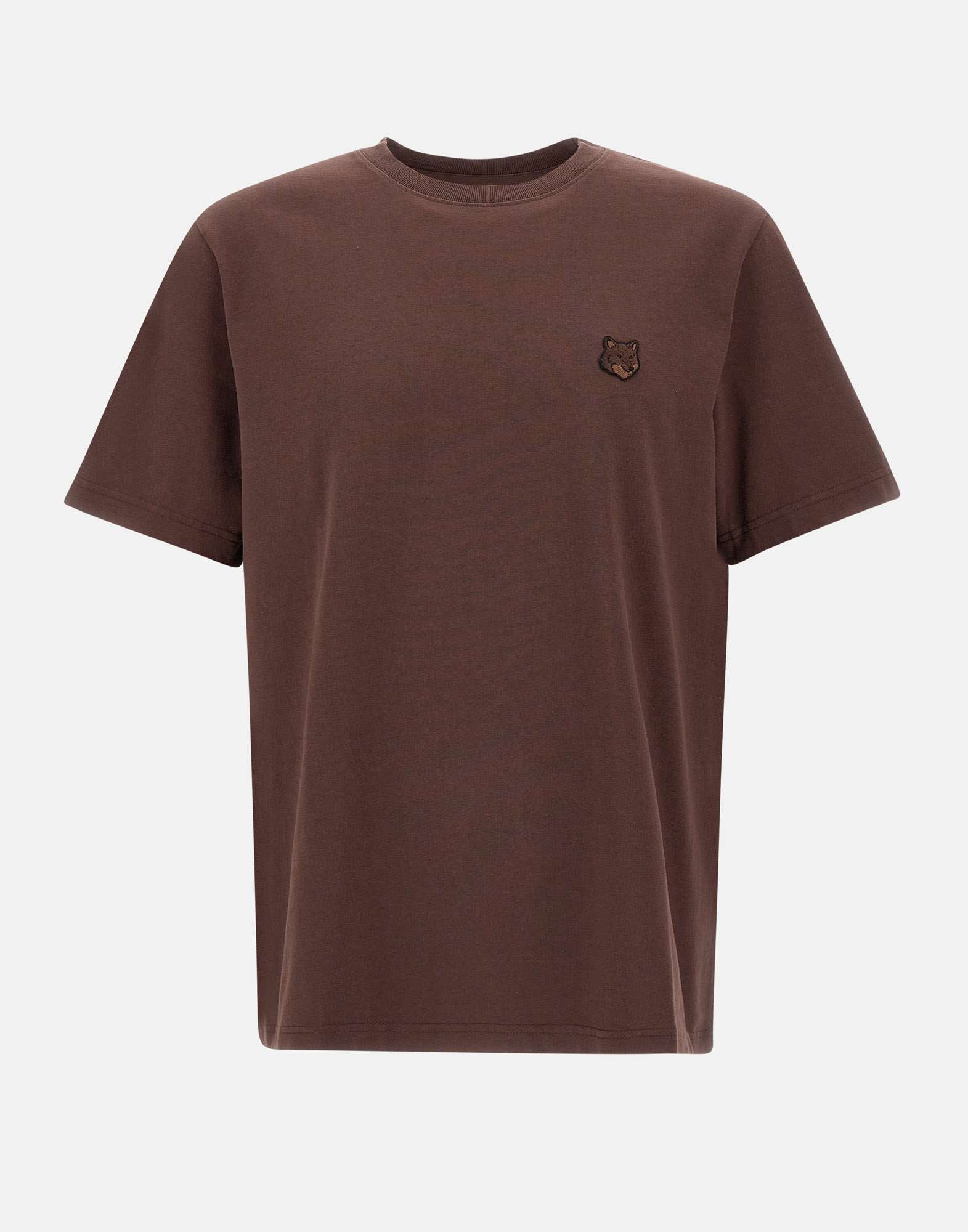 MAISON KITSUNE' MM00127KJ0118 Man Brown T-shirts and Polos - Zuklat