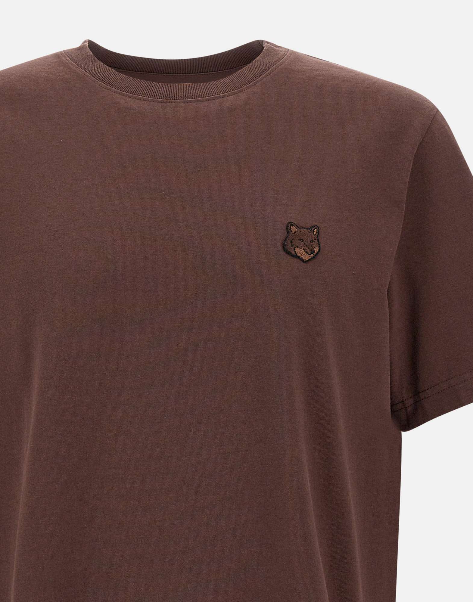 MAISON KITSUNE' MM00127KJ0118 Man Brown T-shirts and Polos - Zuklat