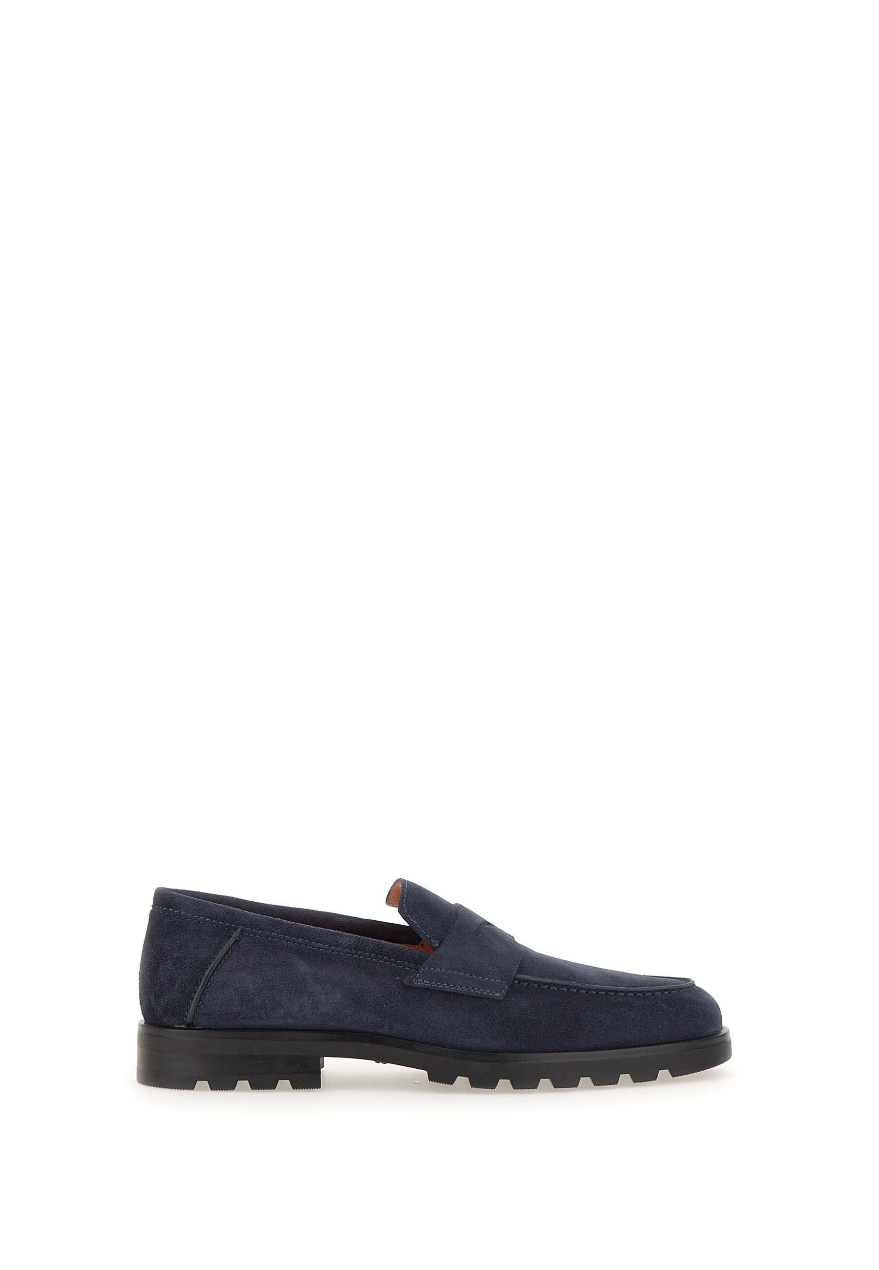 Santoni MGDC18610NEOBSEY Man Blue Flat shoes - Zuklat