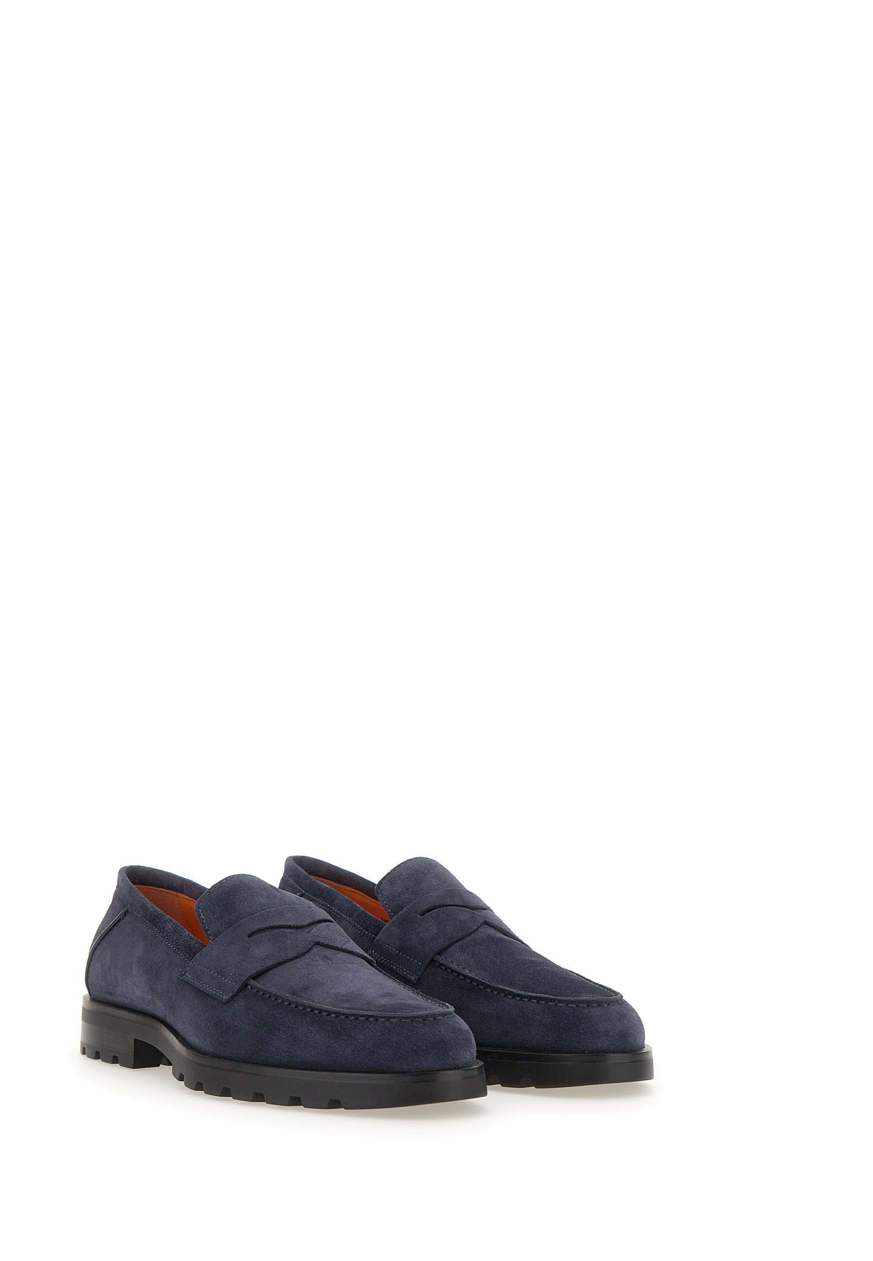 Santoni MGDC18610NEOBSEY Man Blue Flat shoes - Zuklat