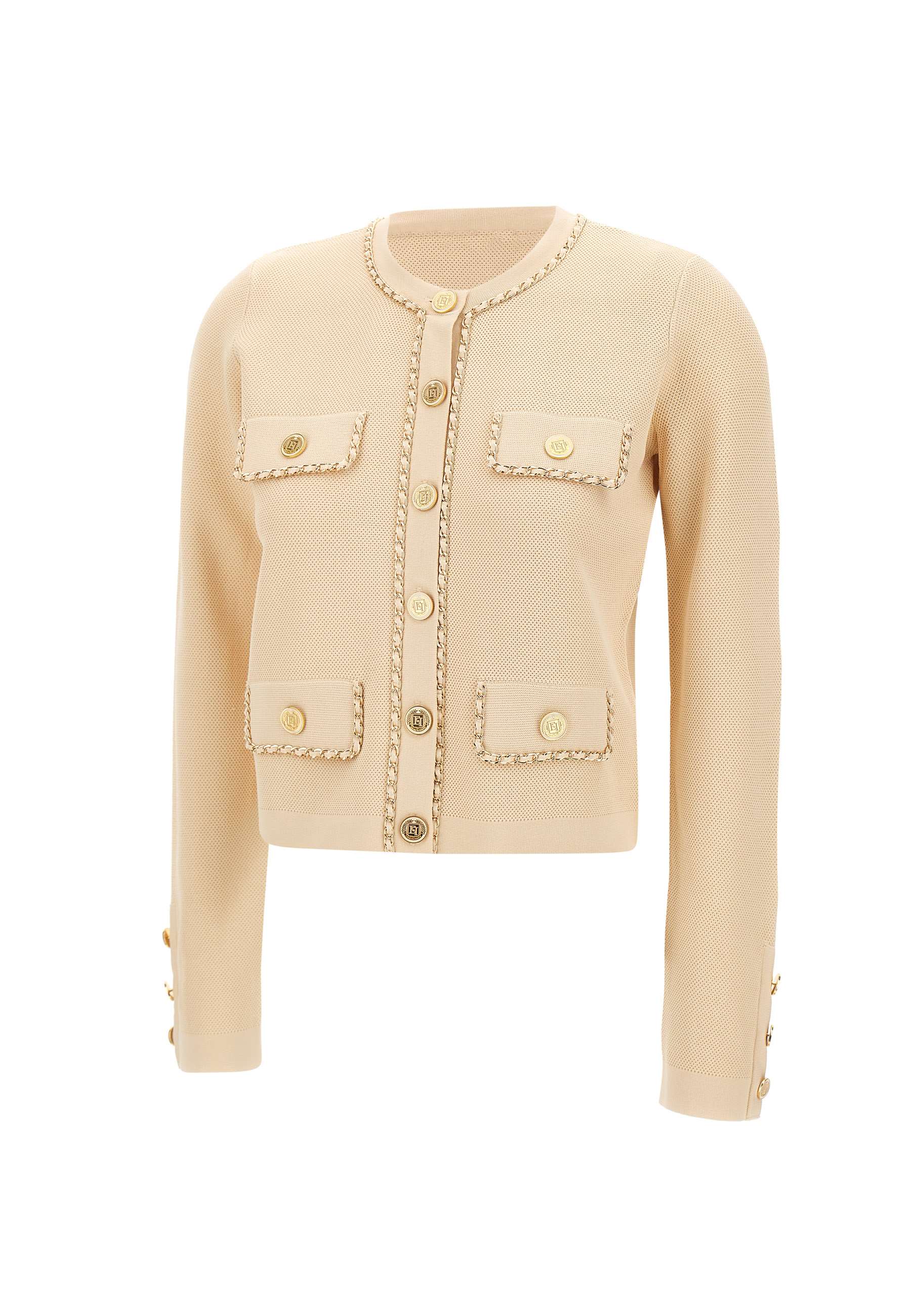 Elisabetta Franchi MK63B46E2 Woman Beige Jackets - Zuklat