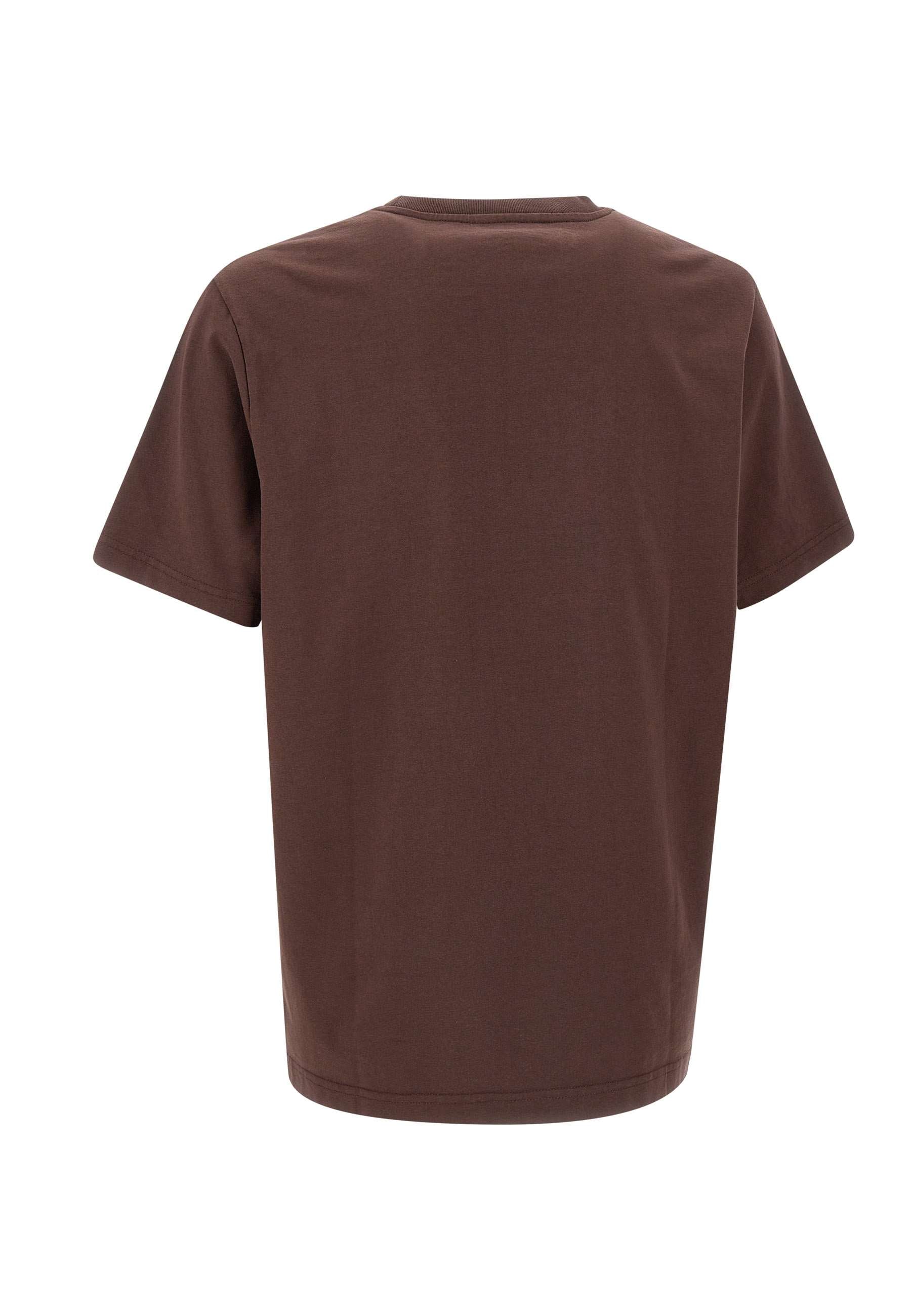 MAISON KITSUNE' MM00127KJ0118 Man Brown T-shirts and Polos - Zuklat