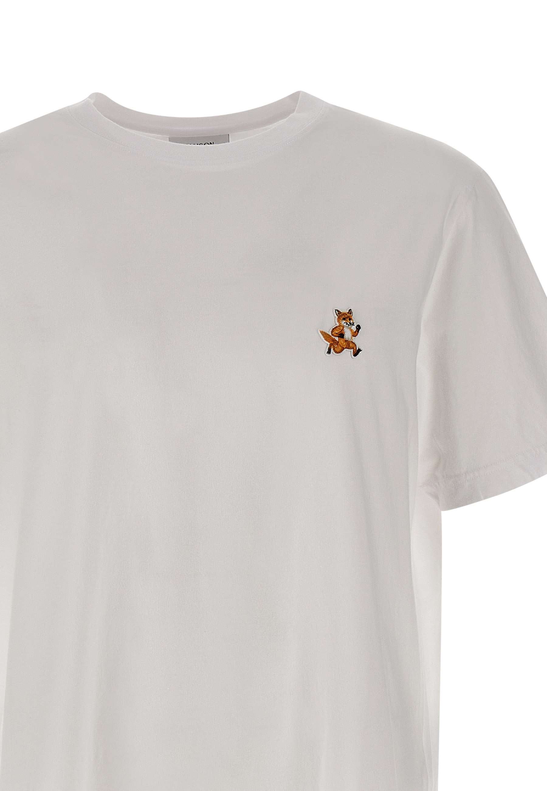 MAISON KITSUNE' MM00125KJ0008 Man White T-shirts and Polos - Zuklat