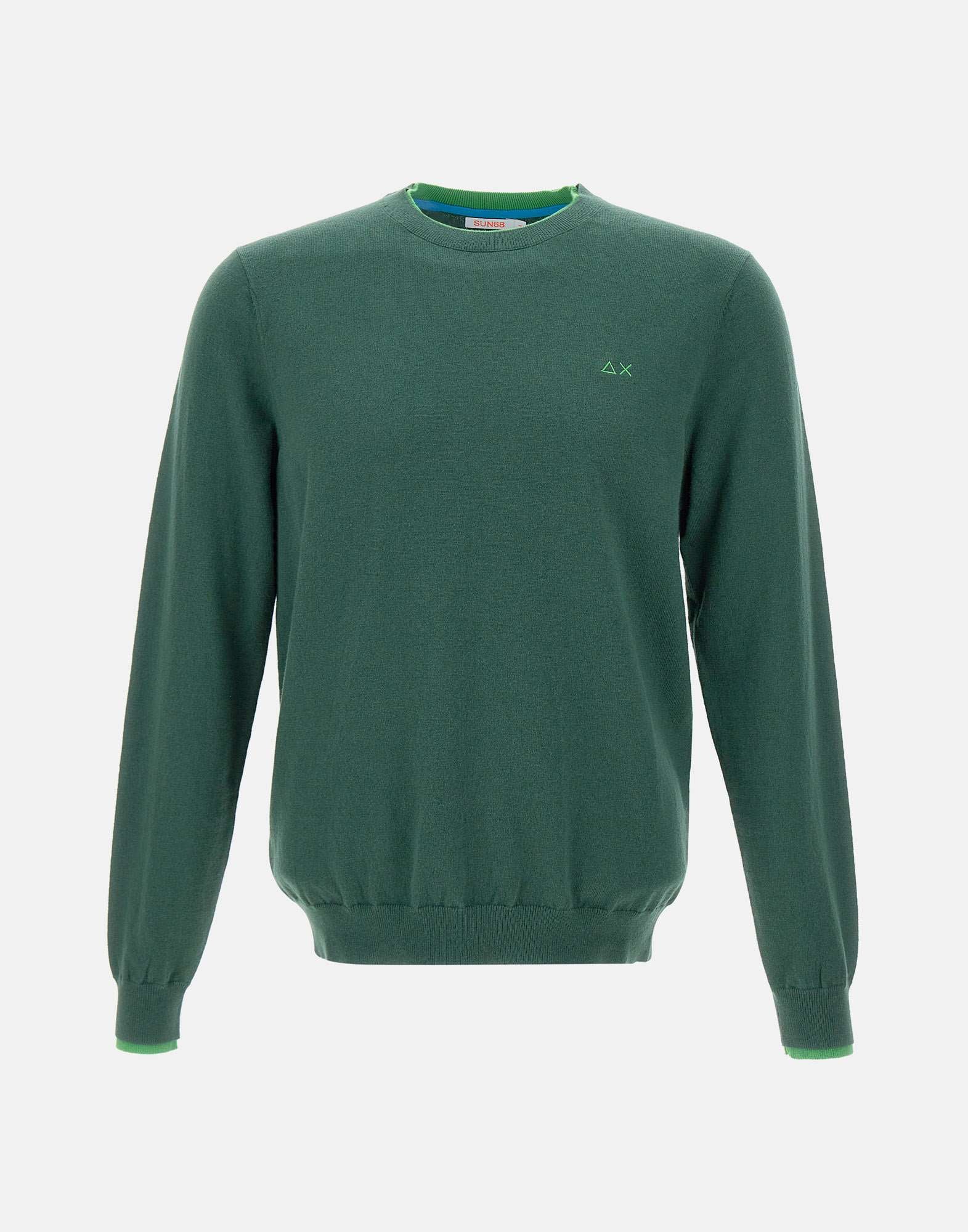 Sun68 K44125 Man Green Sweaters - Zuklat