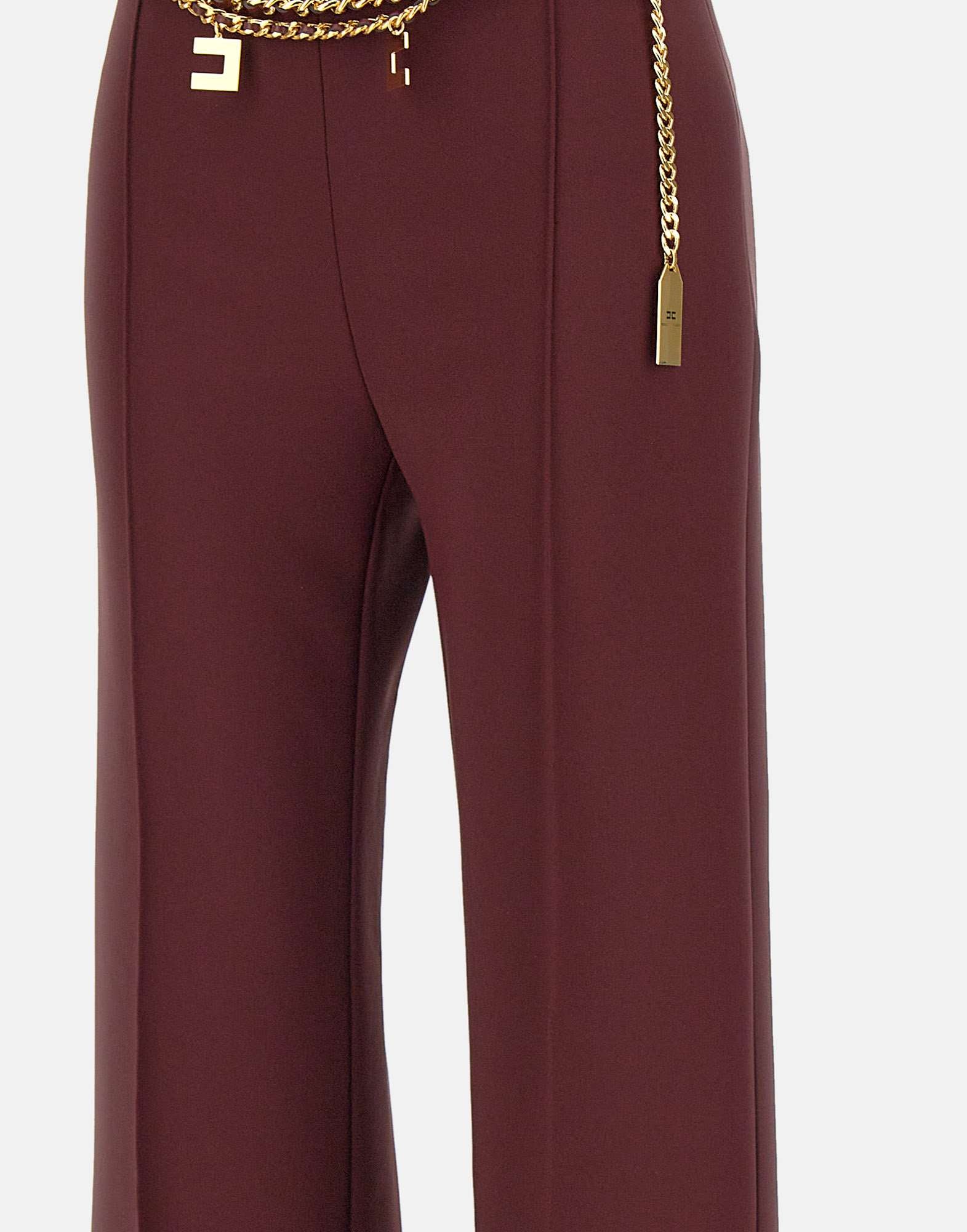 Elisabetta Franchi PAT3546E3 Woman Bordeaux Trousers - Zuklat