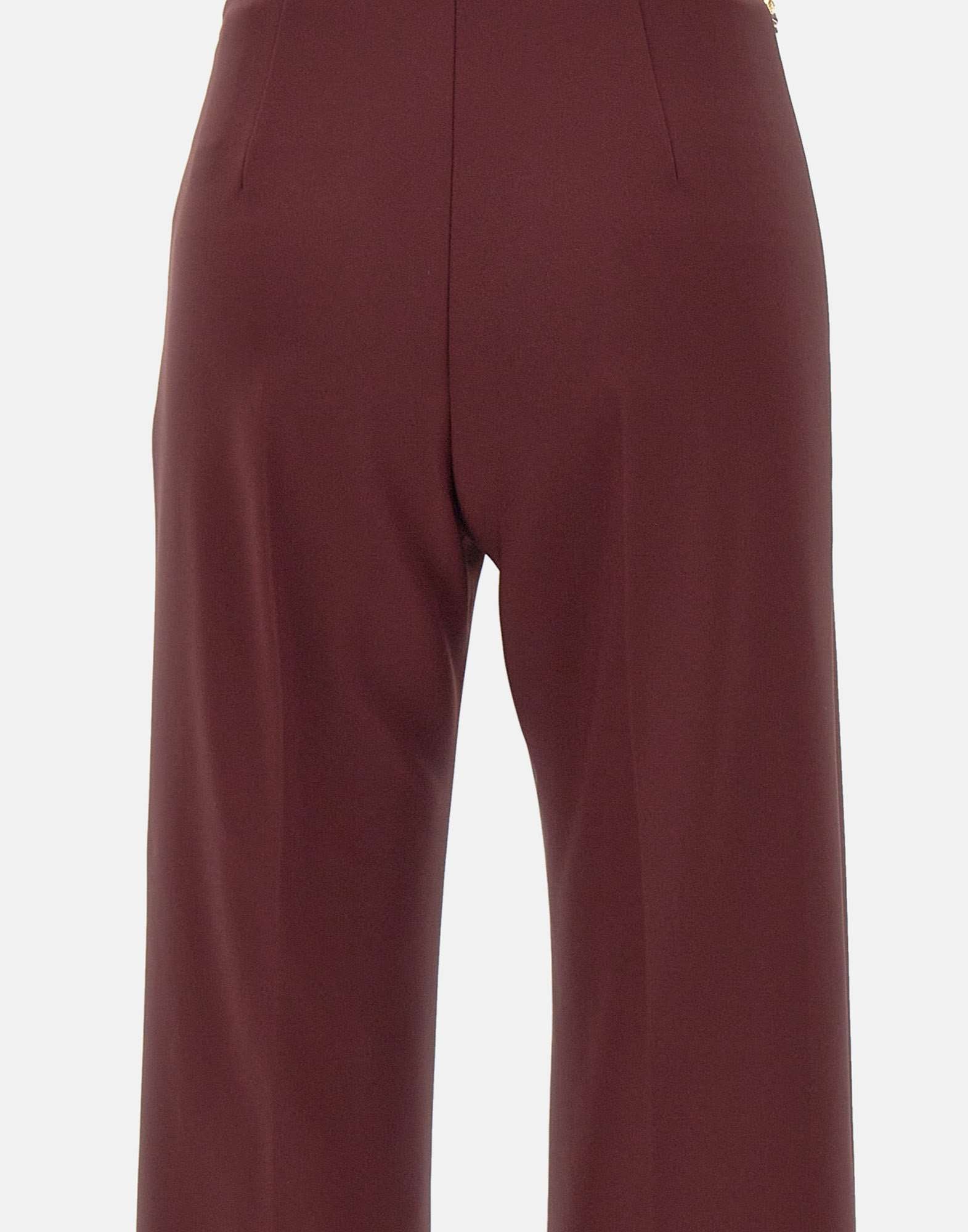 Elisabetta Franchi PAT3546E3 Woman Bordeaux Trousers - Zuklat