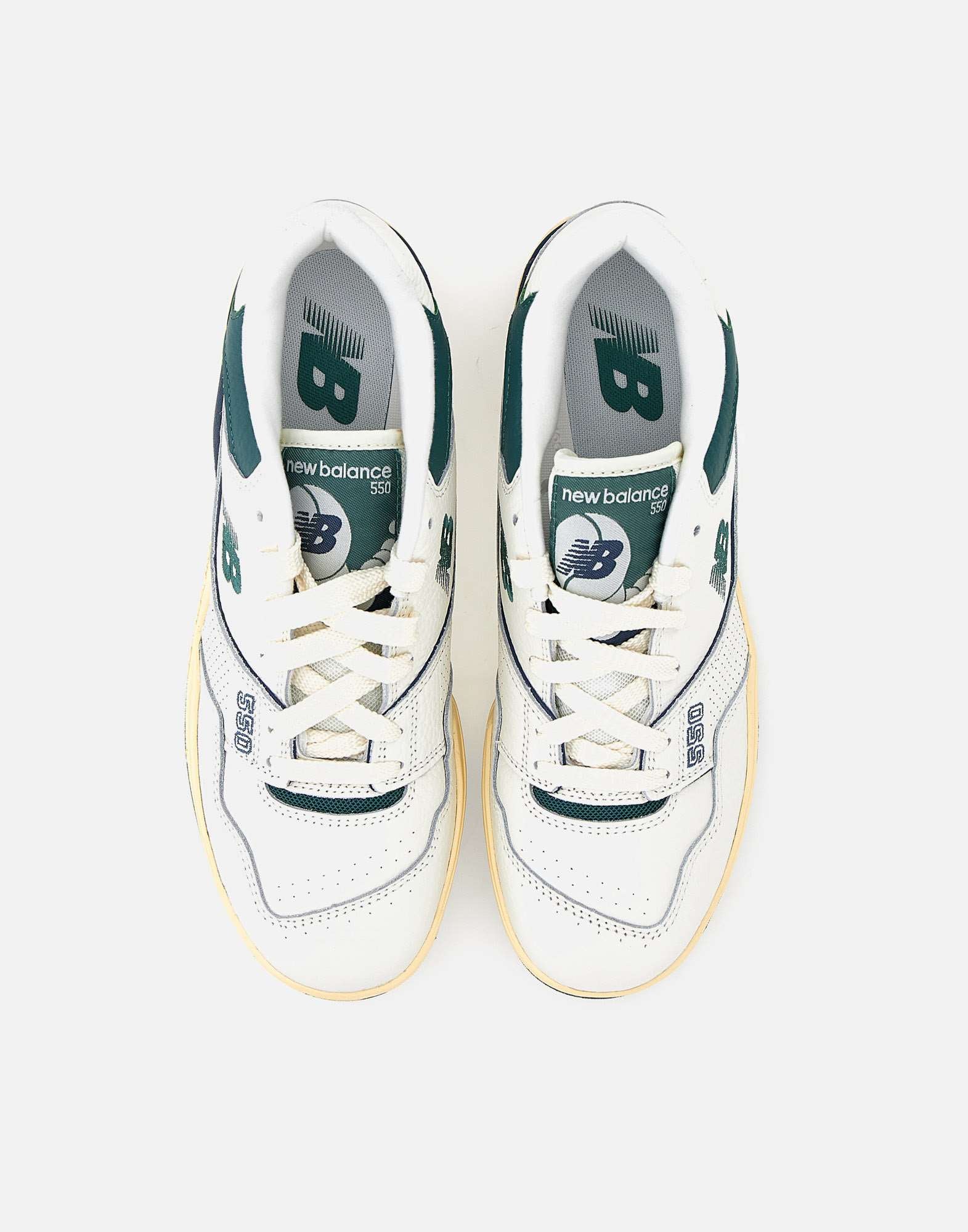 New Balance BB550PTB Man WHITE-GREEN Sneakers - Zuklat