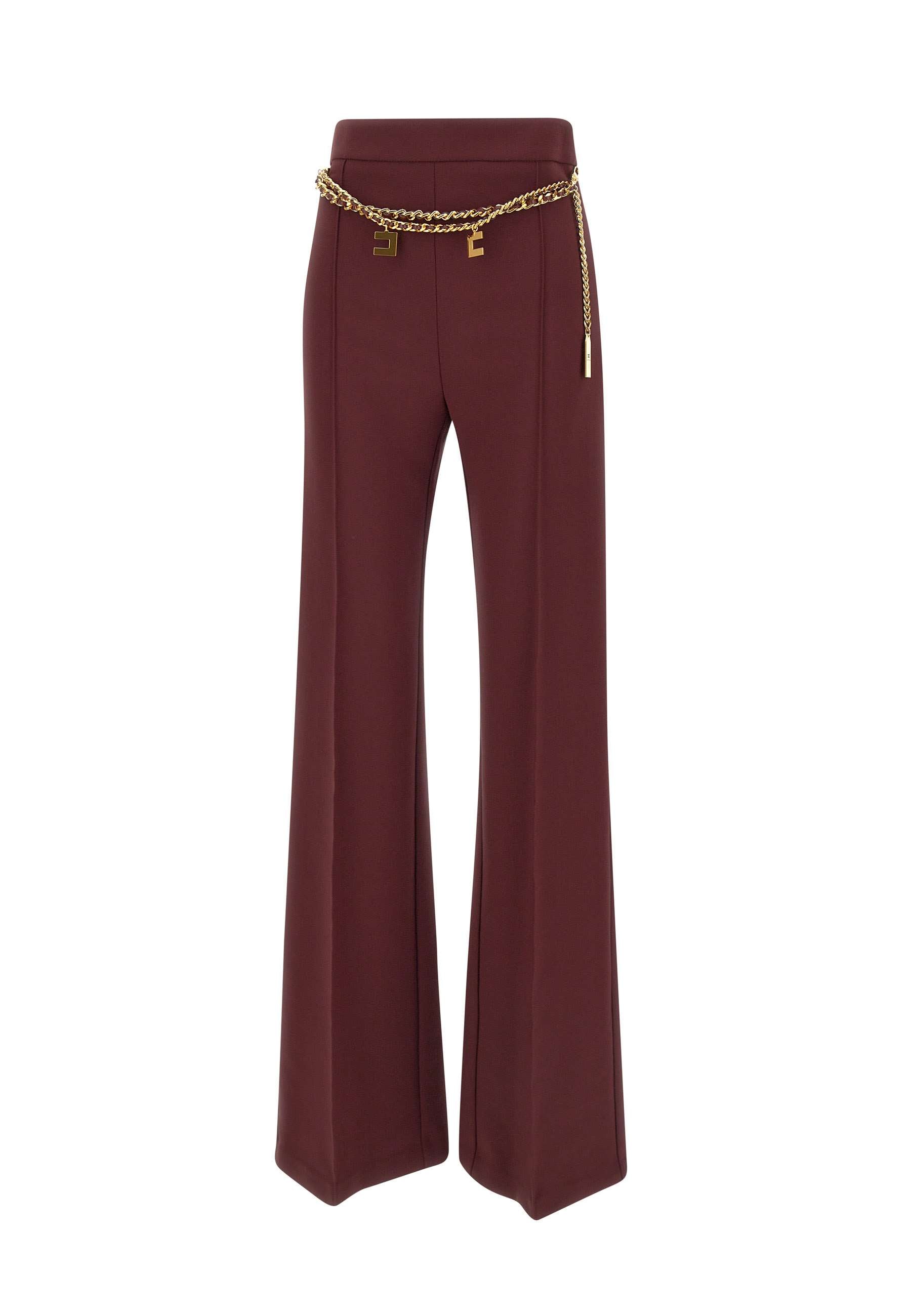 Elisabetta Franchi PAT3546E3 Woman Bordeaux Trousers - Zuklat