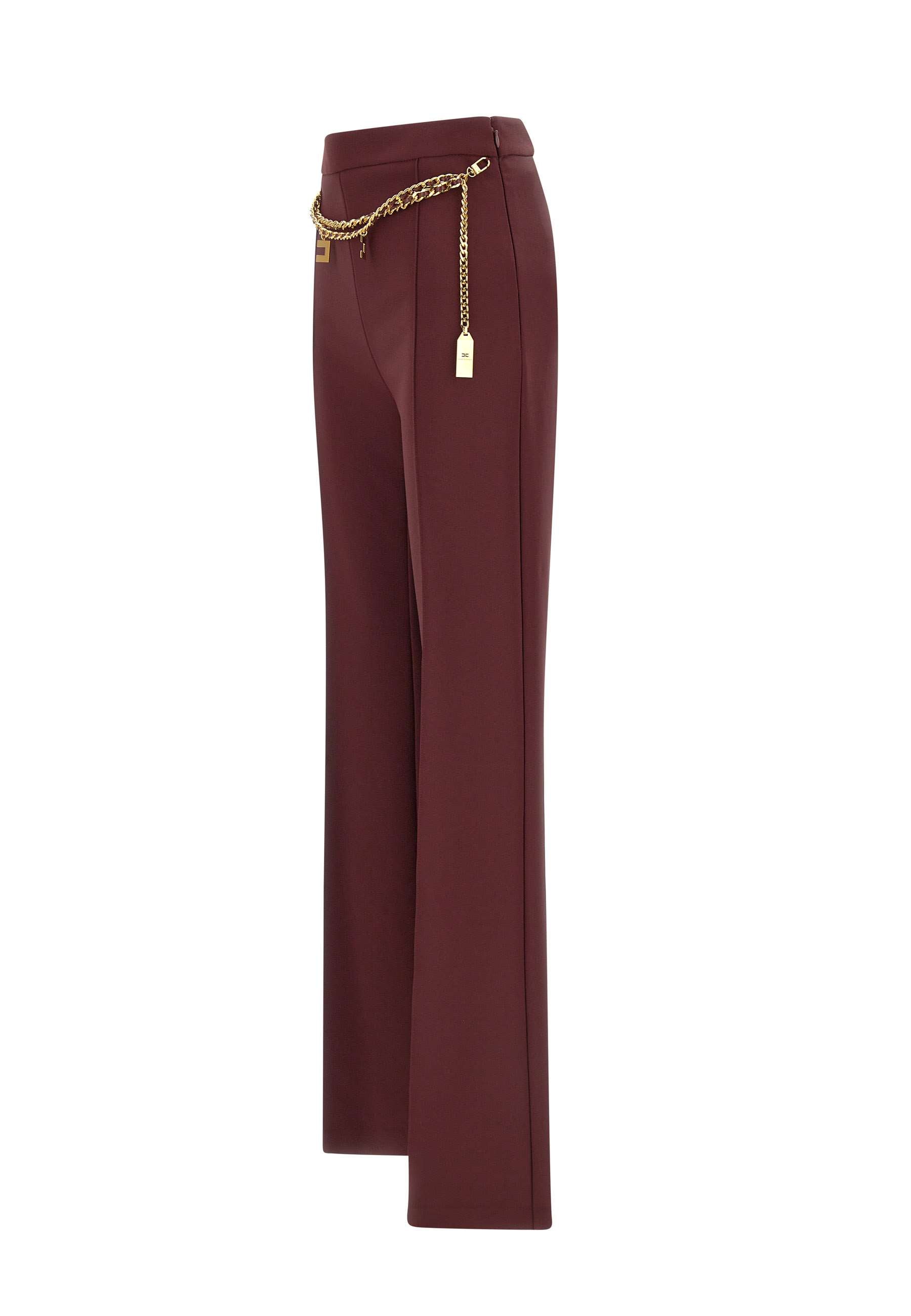 Elisabetta Franchi PAT3546E3 Woman Bordeaux Trousers - Zuklat