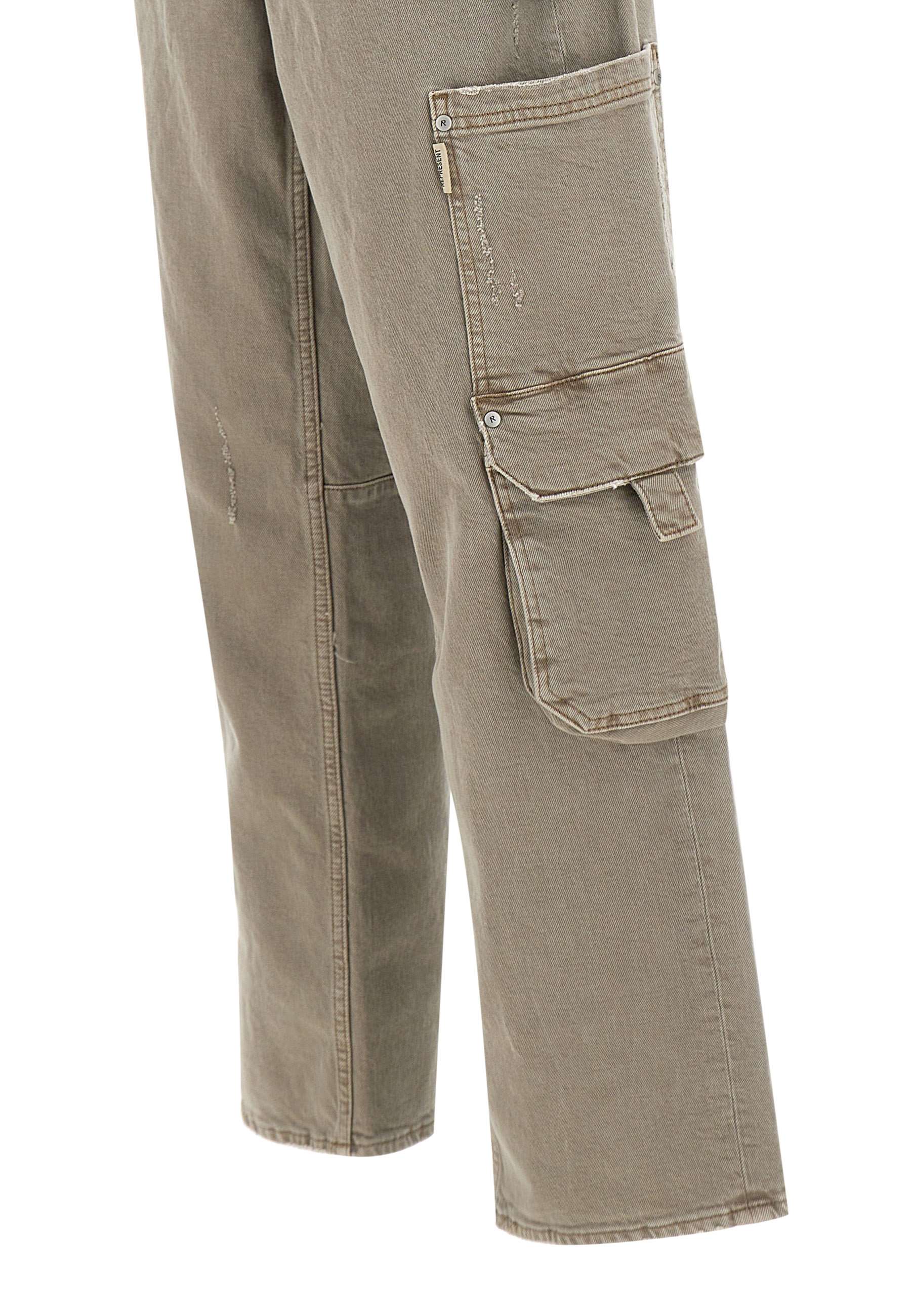 Represent MLM6082 Man GREY/ brown Jeans - Zuklat