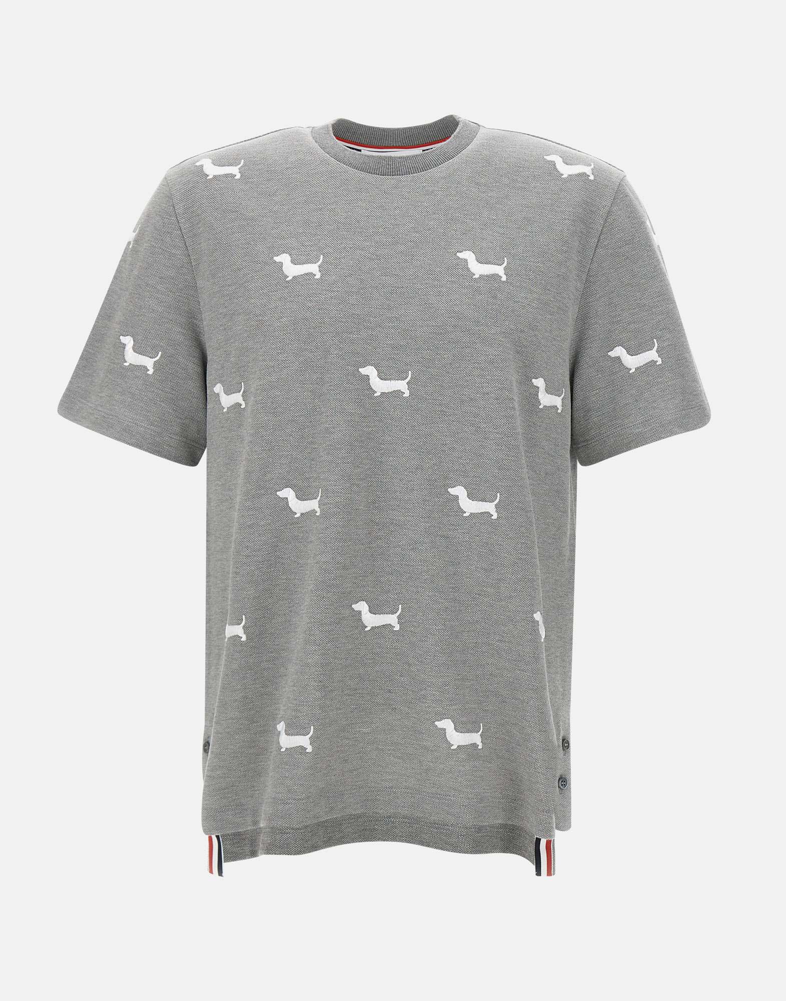 Thom Browne MJS284E Man Grey T-shirts and Polos - Zuklat