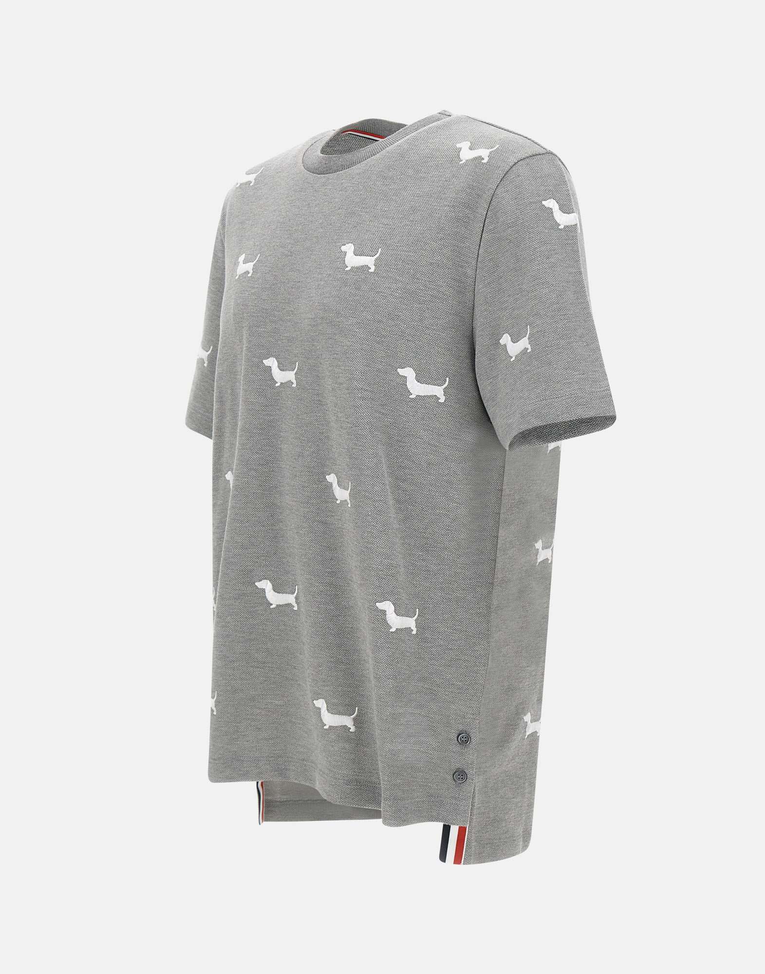 Thom Browne MJS284E Man Grey T-shirts and Polos - Zuklat