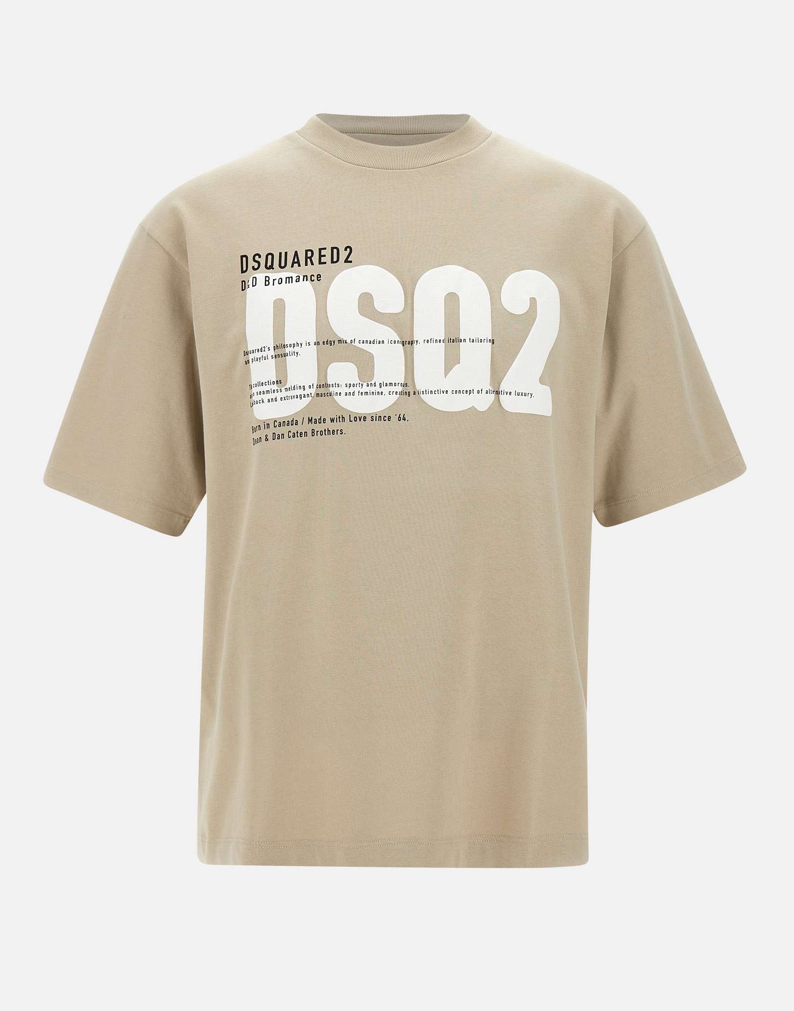 Dsquared2 S74GD1412 Man Beige T-shirts and Polos - Zuklat