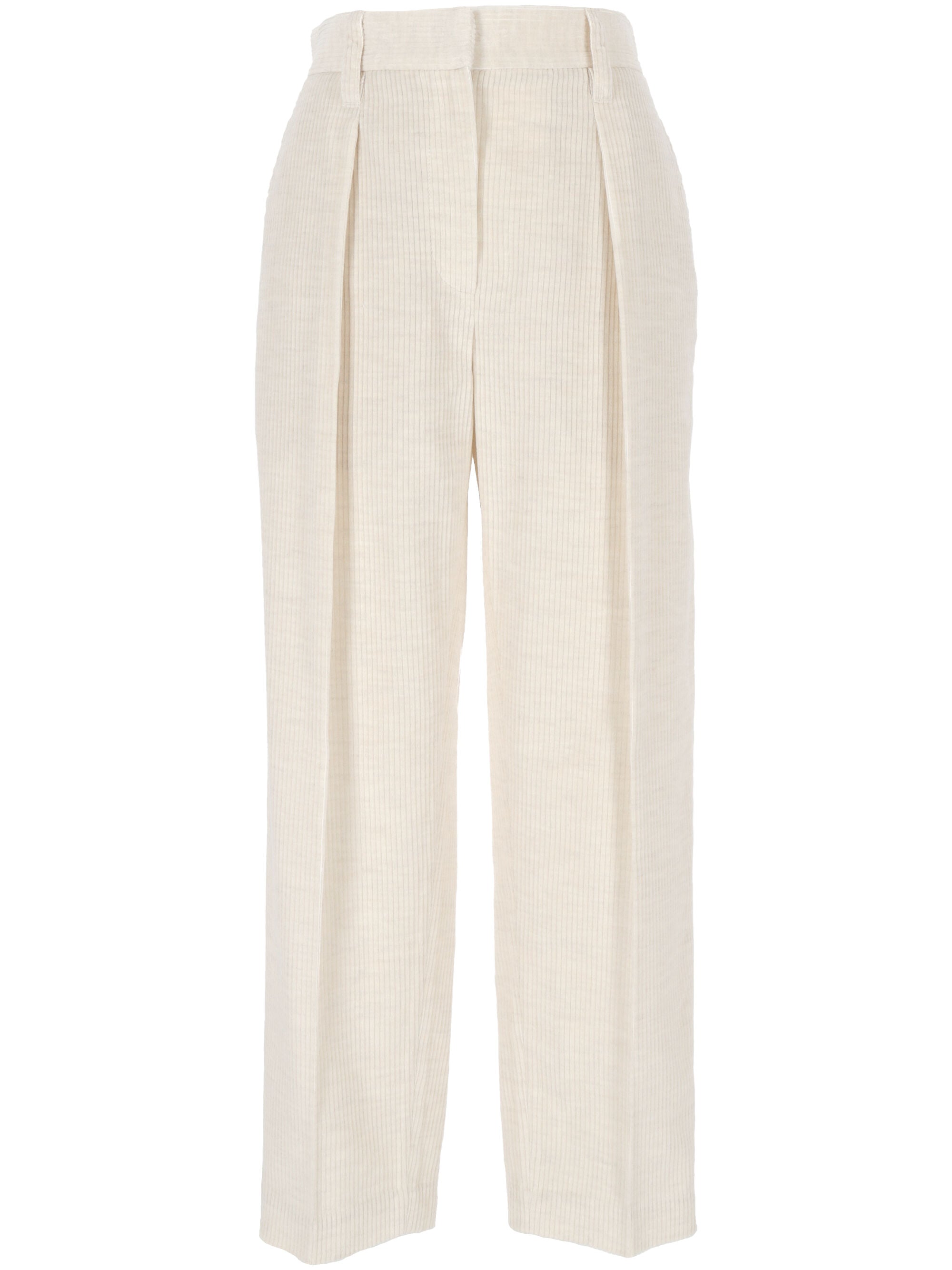 Brunello Cucinelli MP576P8562 Woman Ivory Trousers - Zuklat