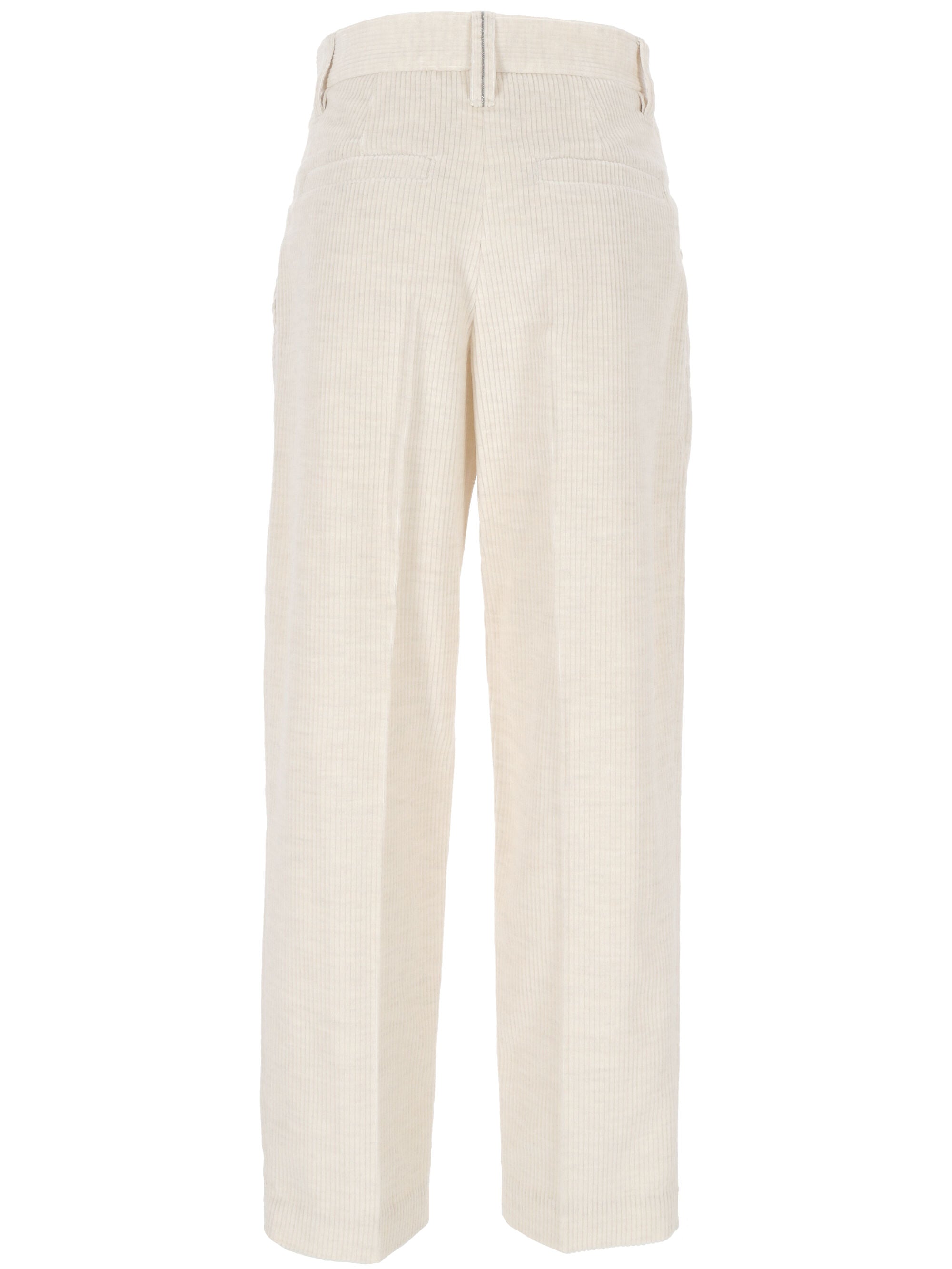 Brunello Cucinelli MP576P8562 Woman Ivory Trousers - Zuklat