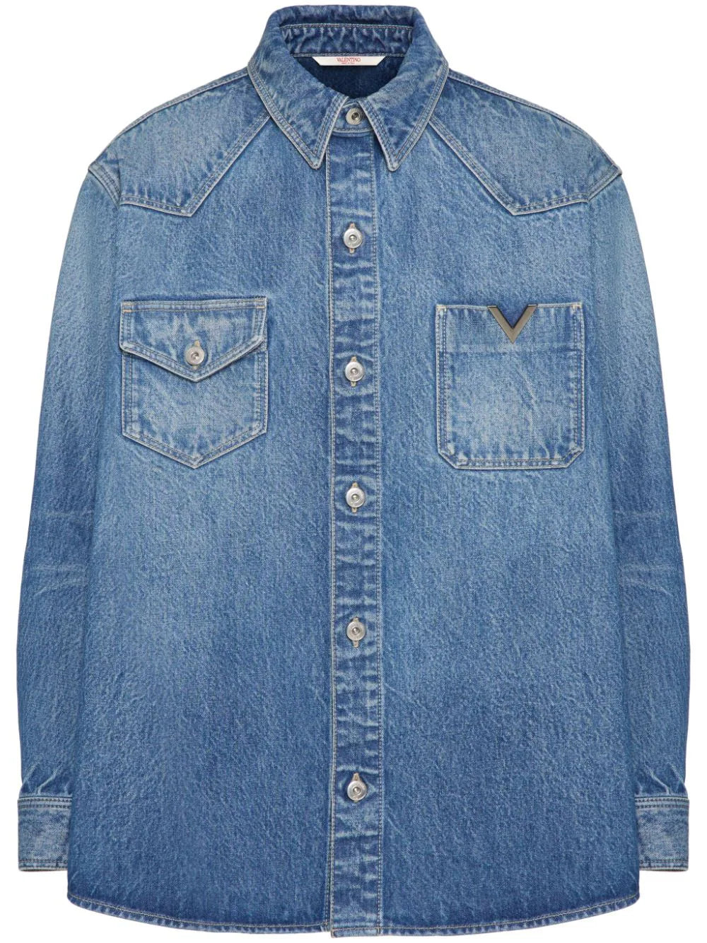 Valentino 5V3DB02X Man Denim blue Shirts - Zuklat