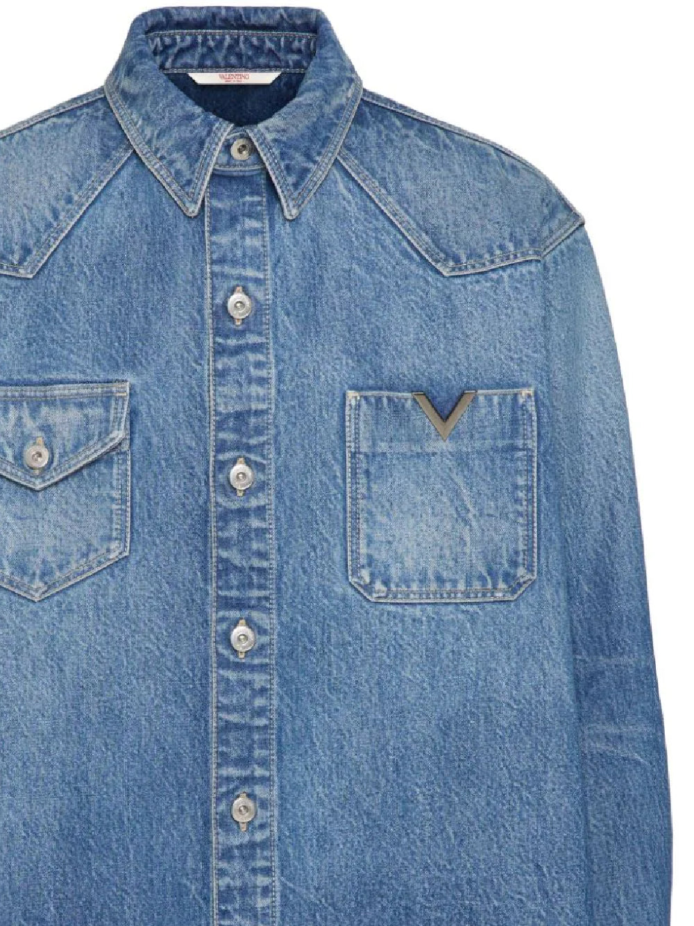 Valentino 5V3DB02X Man Denim blue Shirts - Zuklat