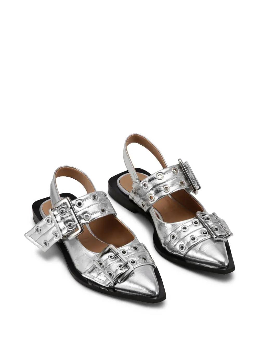 GANNI S2725 Woman Silver Flat shoes - Zuklat