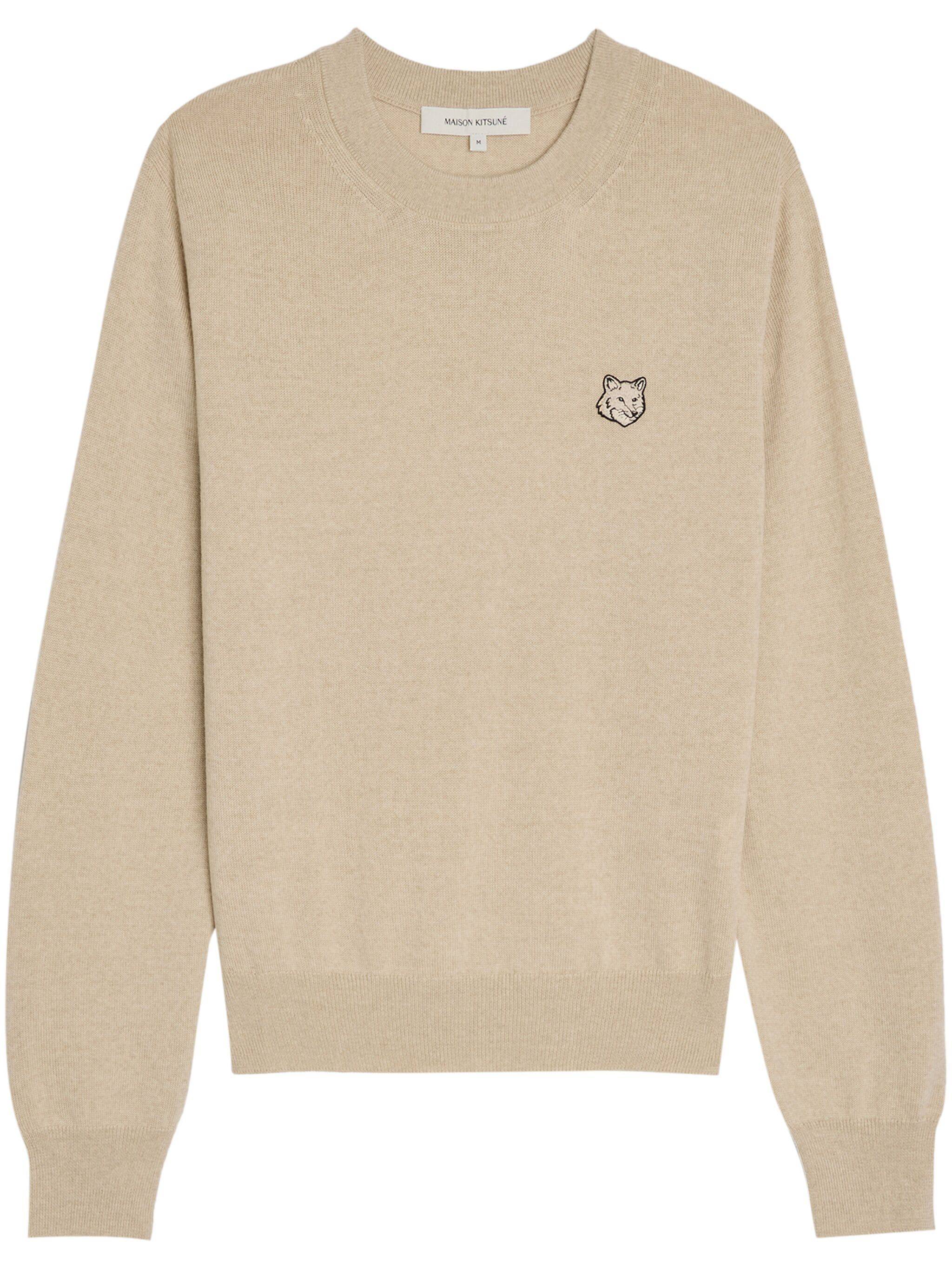 MAISON KITSUNE' MW00801KT1036 Woman LIGHT BEIGE MELANGE Sweaters - Zuklat