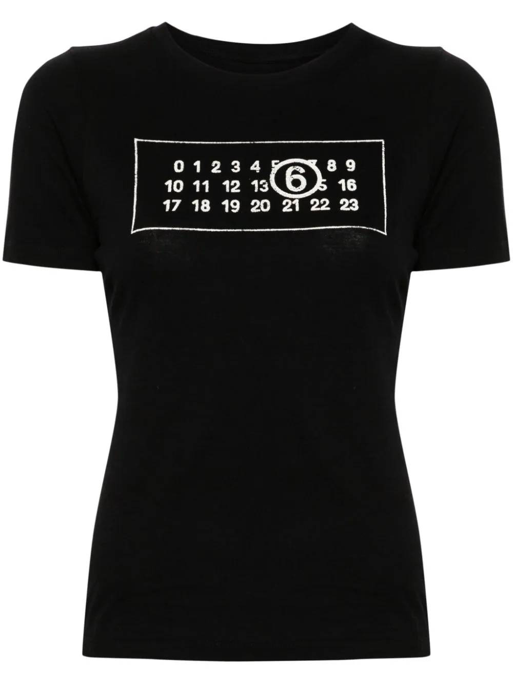 MM6 Maison Margiela S52GC0323 Woman Black T-shirts and Polos - Zuklat