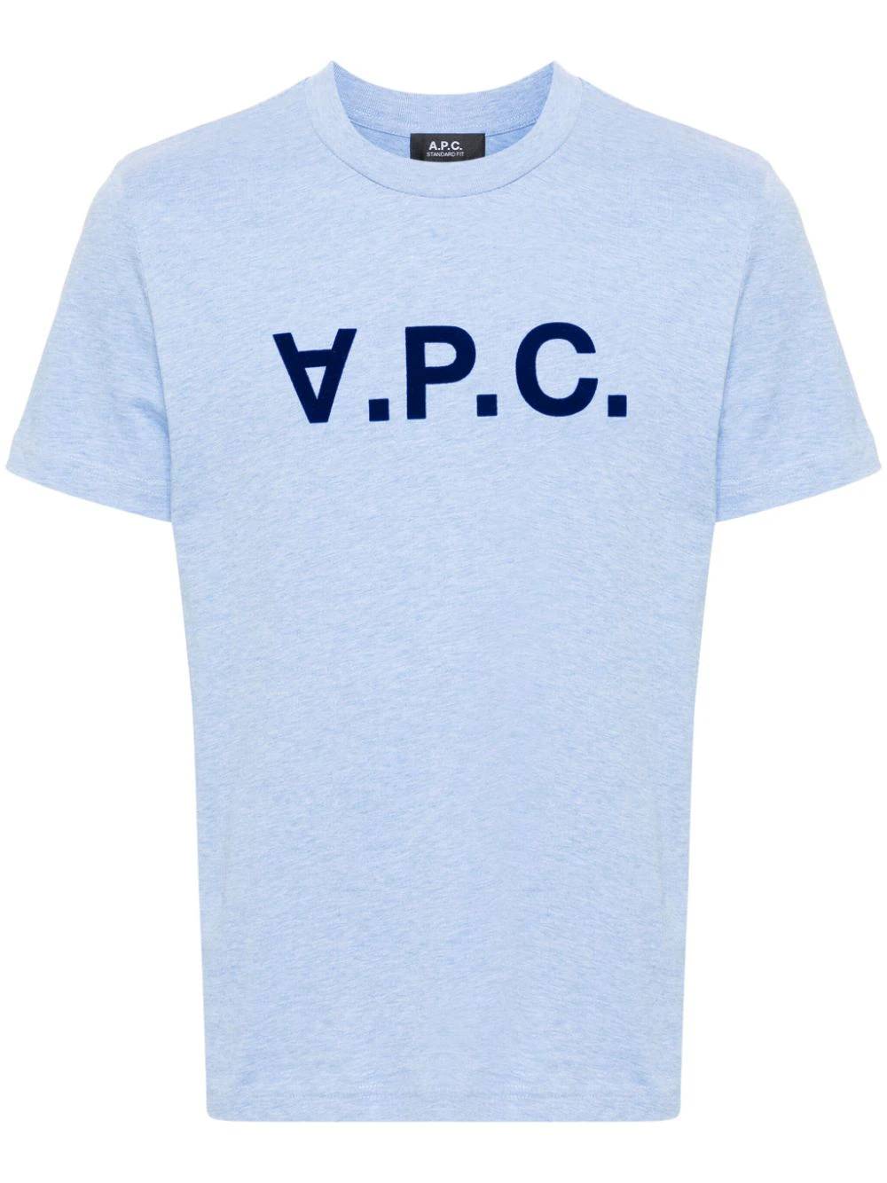 A.P.C. COHBMM26384 Man BLEU CIEL CHINE/BLEU T-shirts and Polos - Zuklat