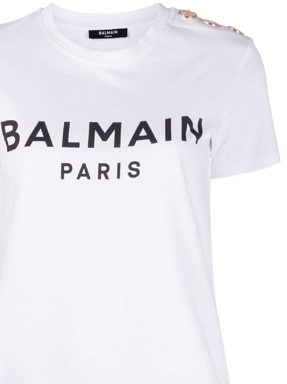 Balmain BF1EF005BB02 Woman White T-shirts and Polos - Zuklat