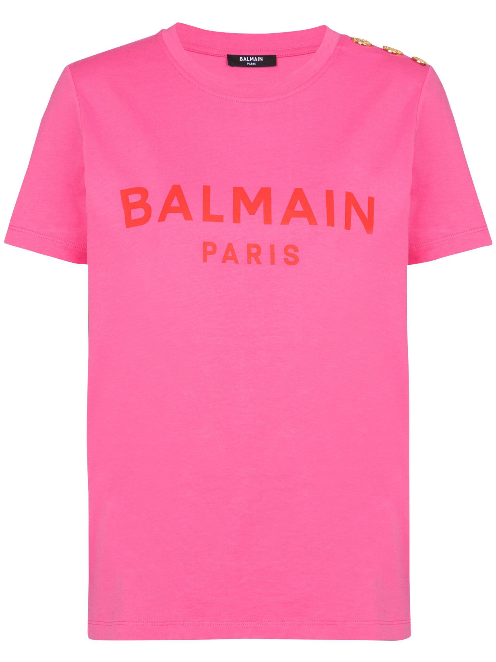 Balmain BF1EF005BB02 Woman FUCHSIA/ROUGE T-shirts and Polos - Zuklat