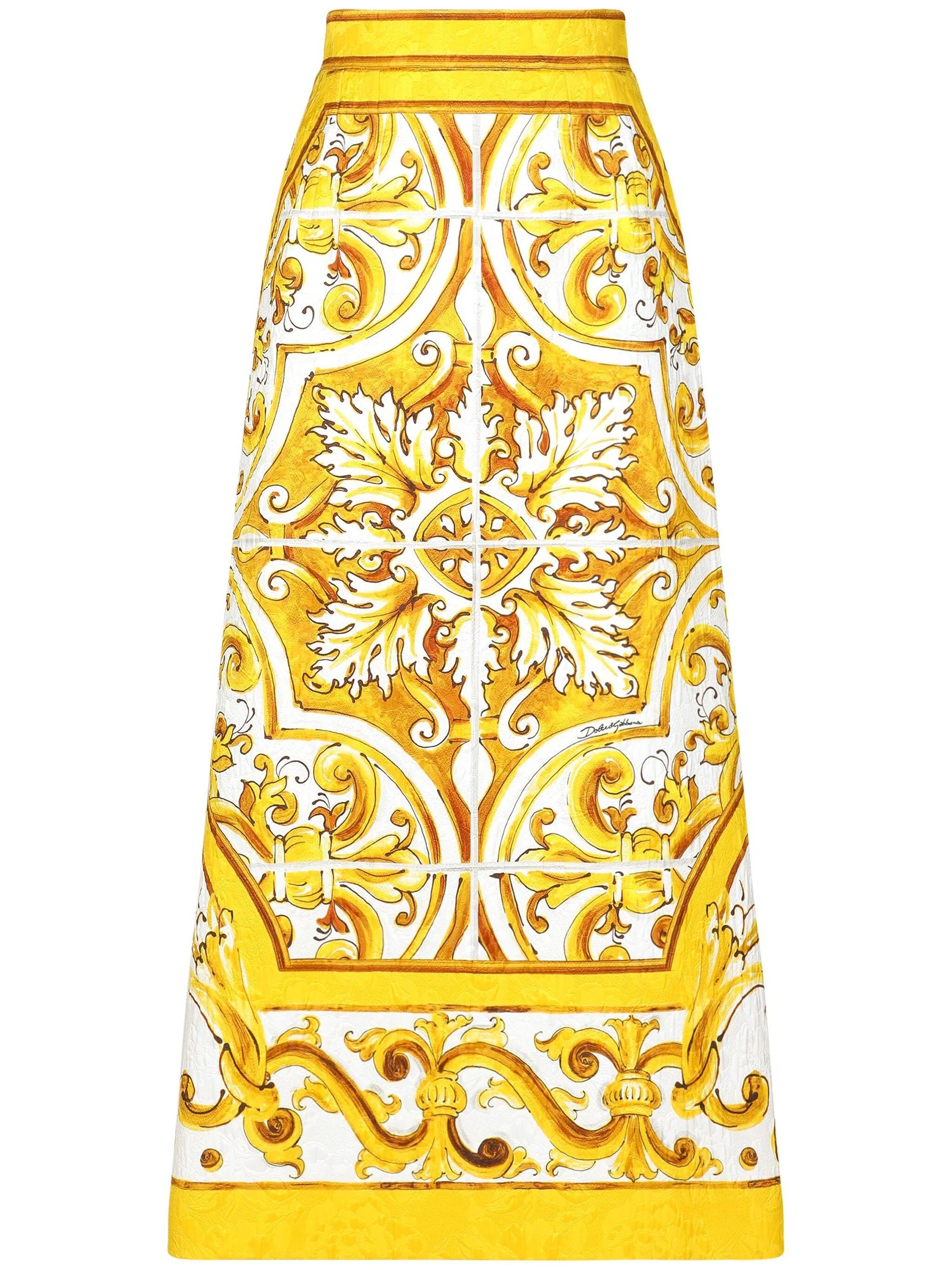 Dolce & Gabbana F4CUNT Woman MIX MAIOLICA L GIALLO Skirts - Zuklat