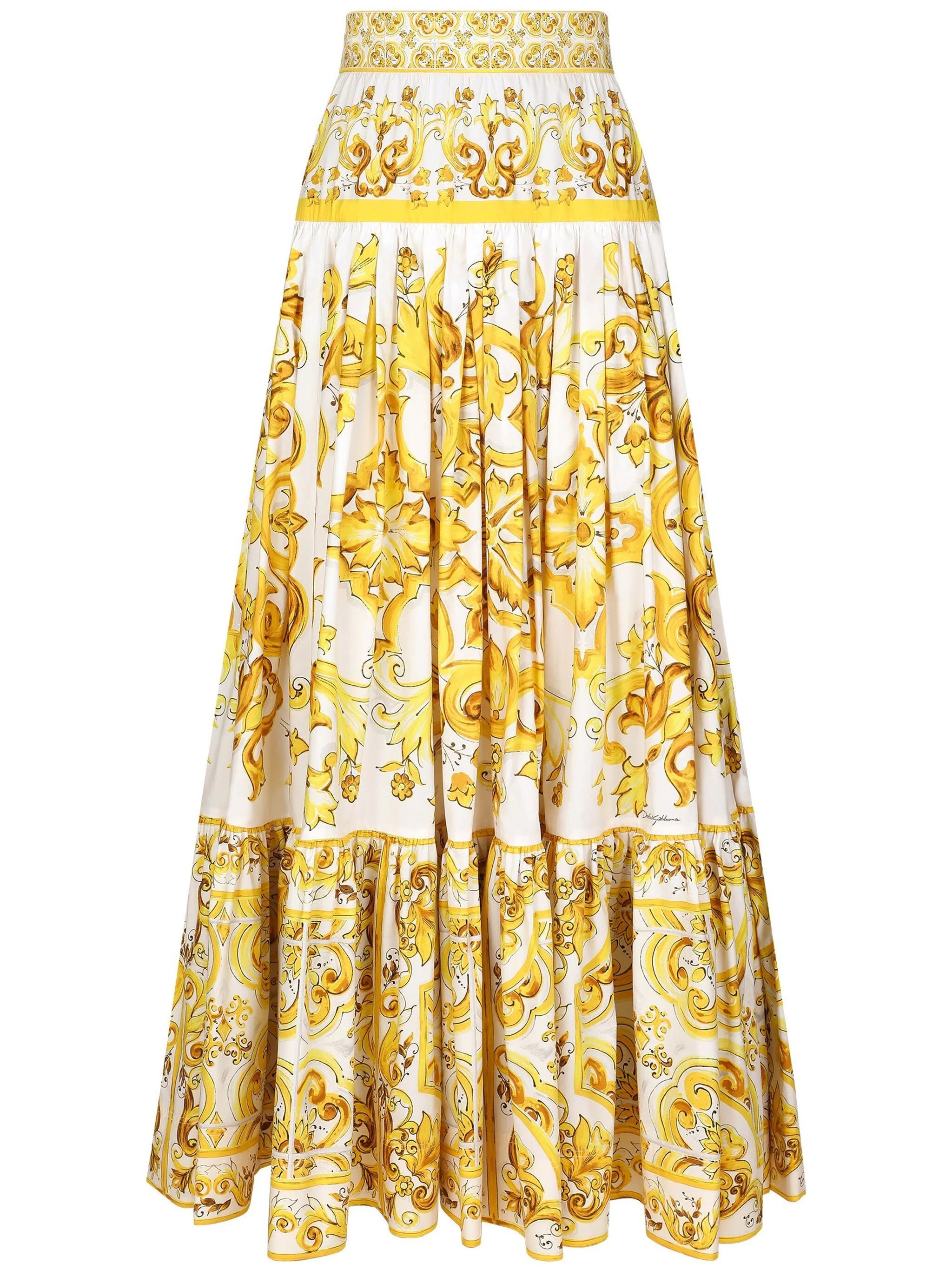 Dolce & Gabbana F4CX0T Woman MIX MAIOLICA L GIALLO Skirts - Zuklat