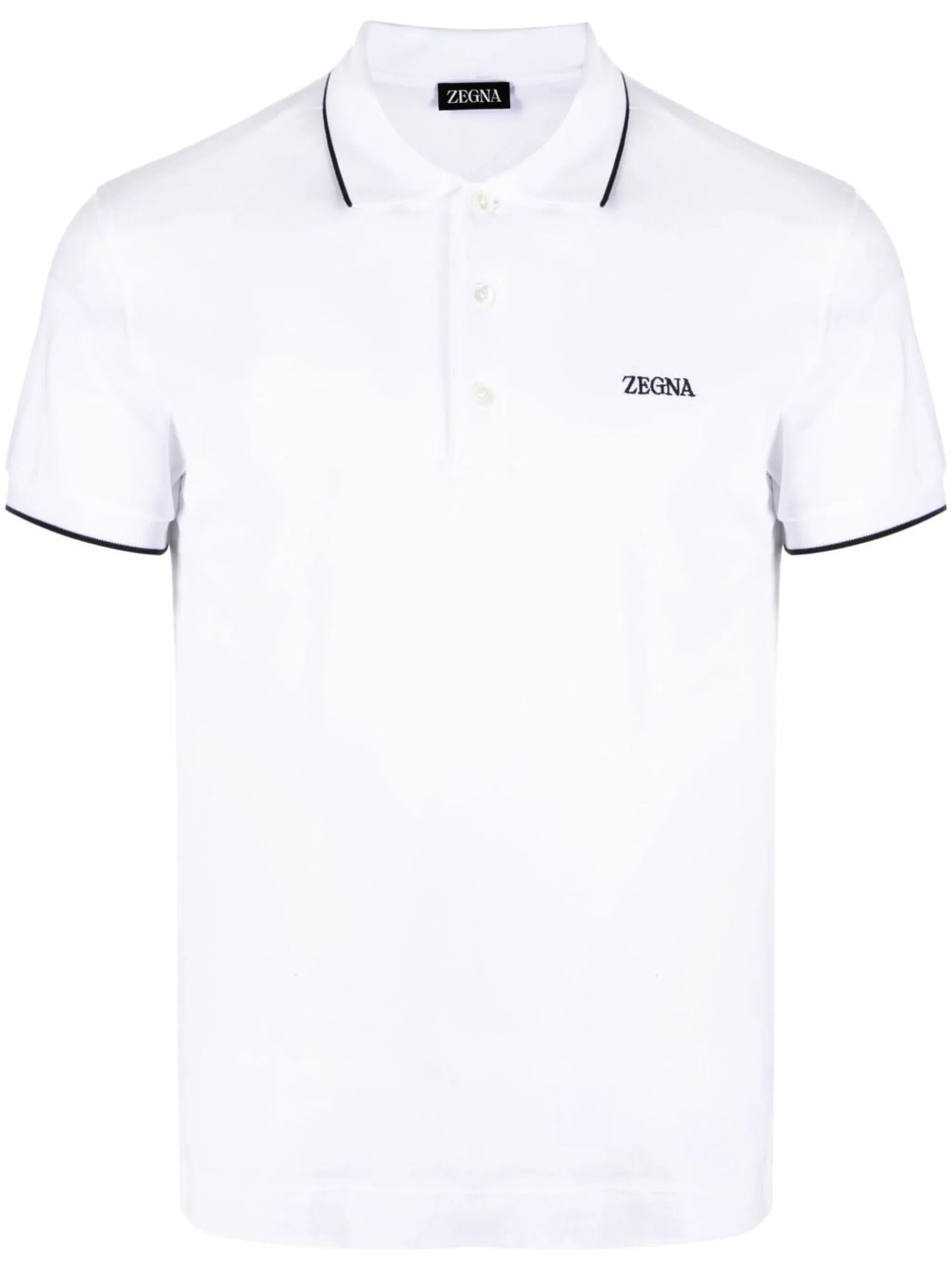 ZEGNA RE7358A5-B746 Man White T-shirts and Polos - Zuklat