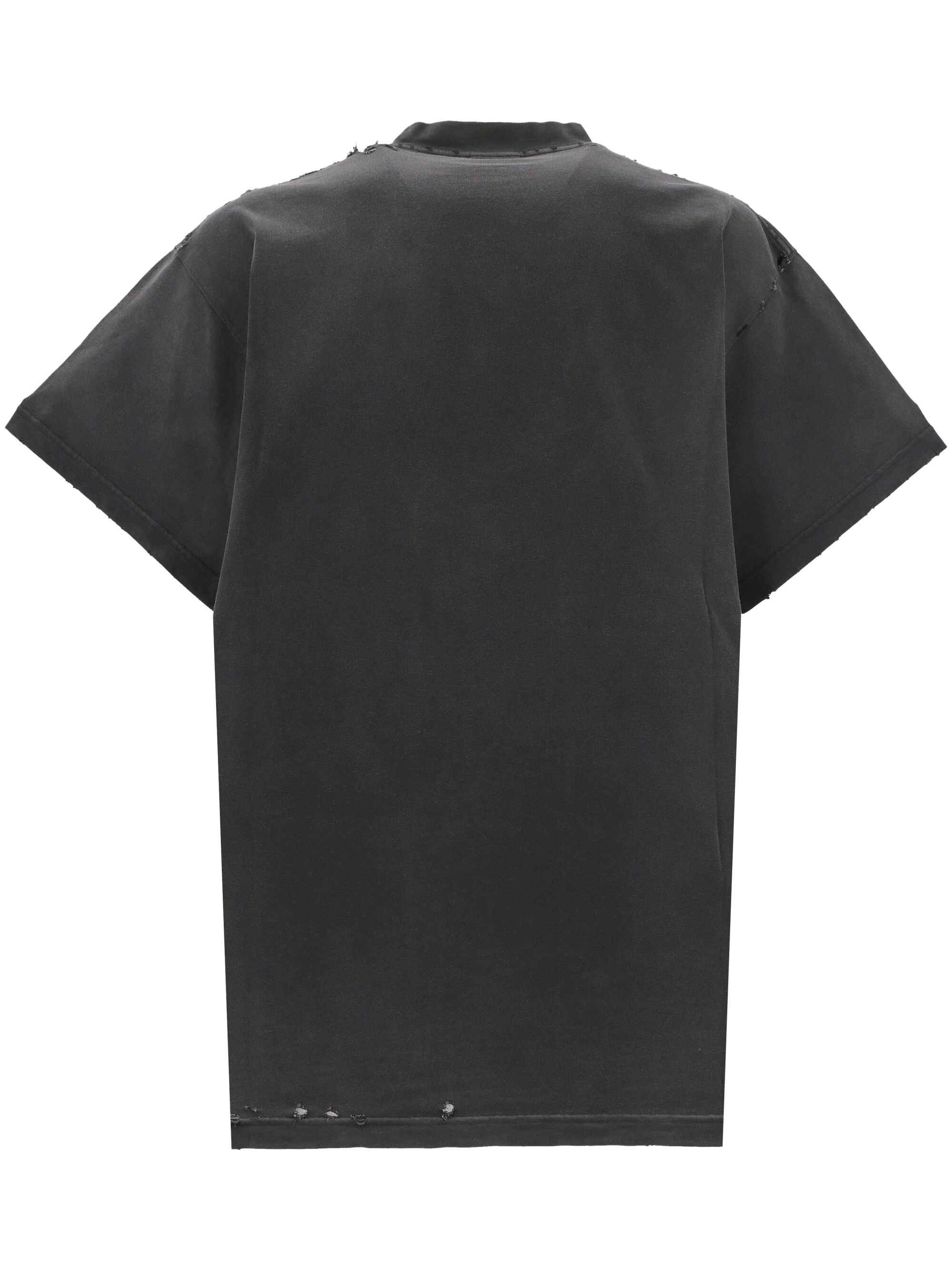 Balenciaga 787349 Man WASHED OUT BLACK T-shirts and Polos - Zuklat