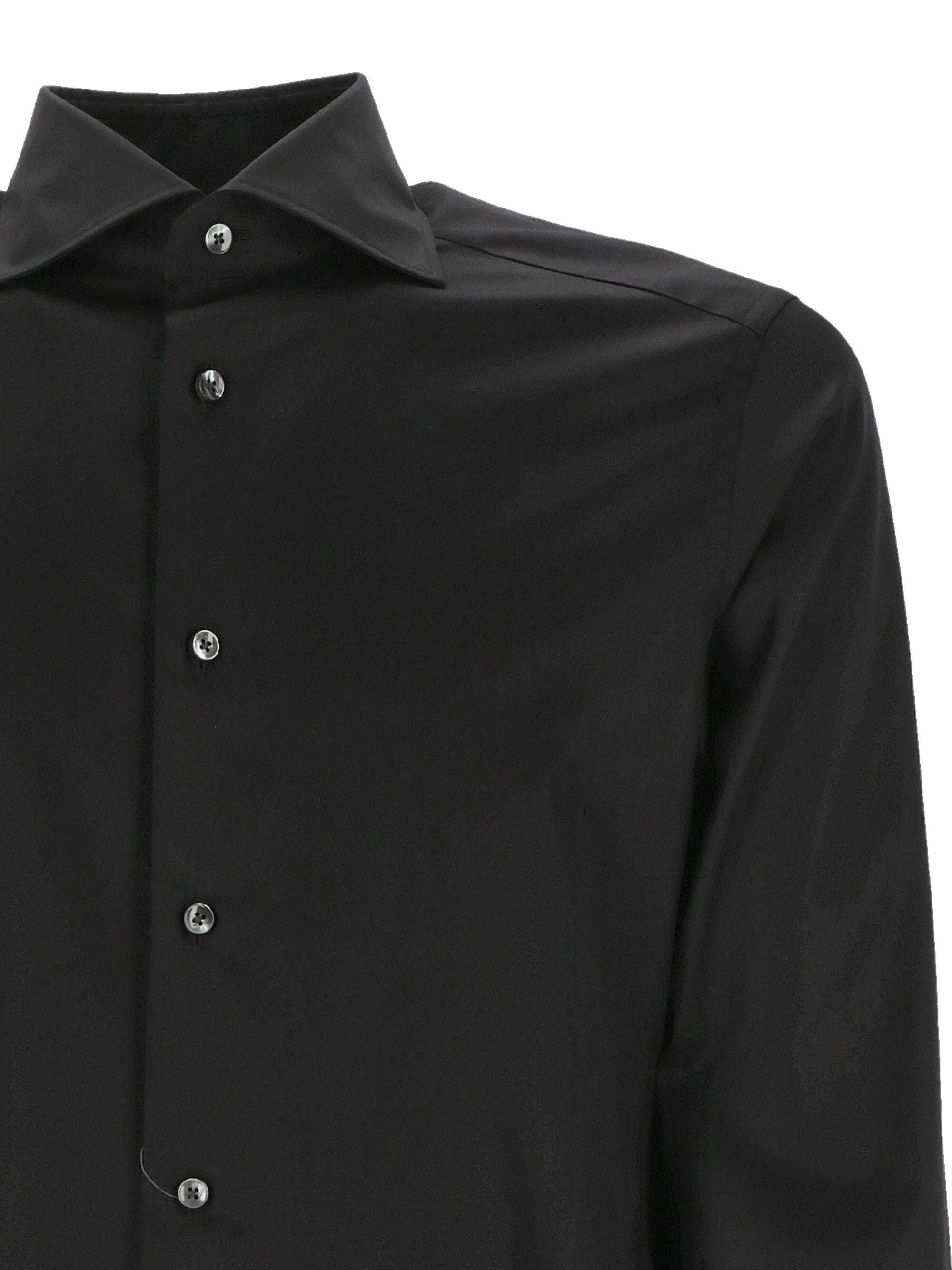 ZEGNA R804104A8-9MS0BA Man Black Shirts - Zuklat