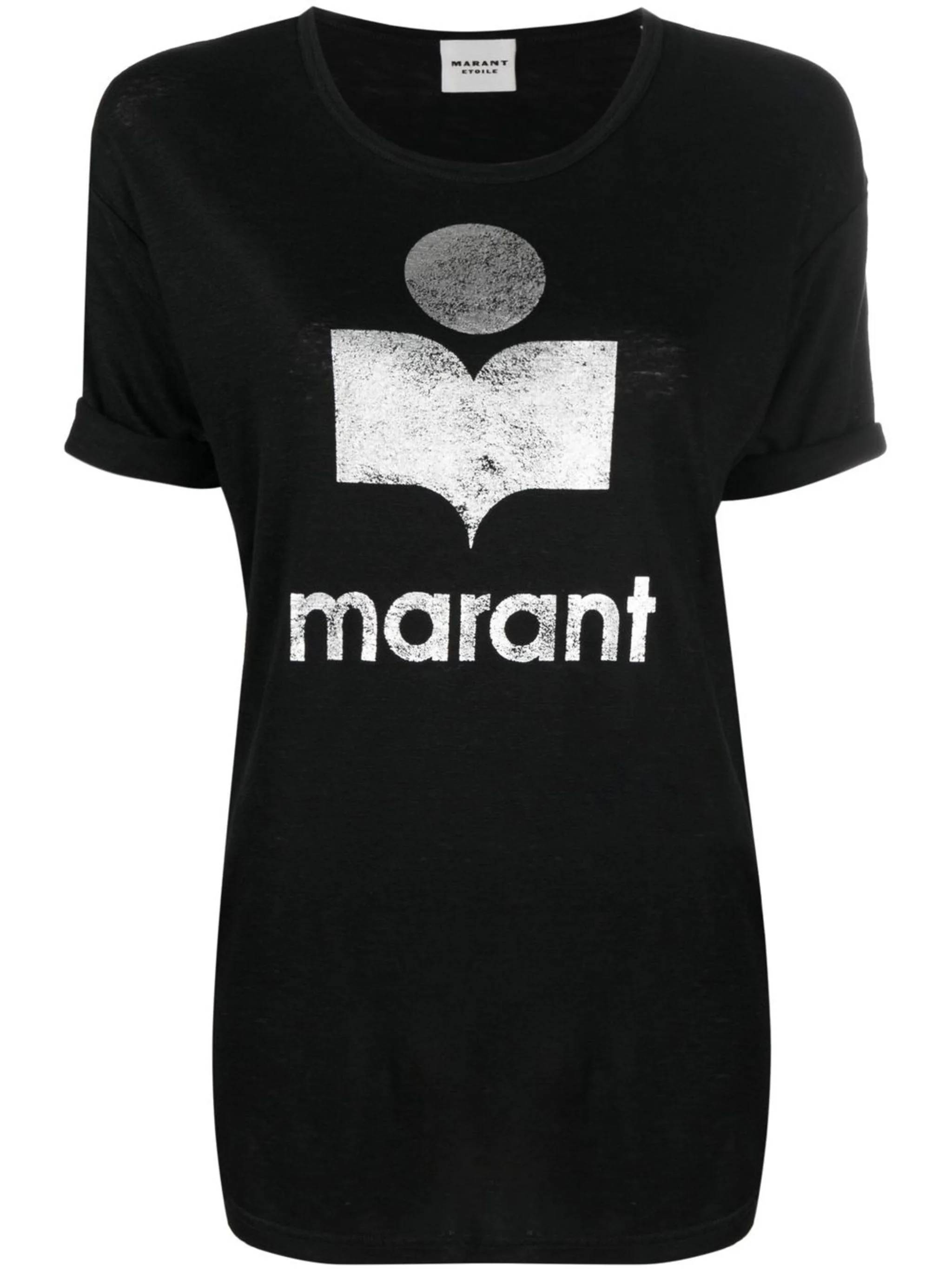 MARANT ETOILE TS0004FA Woman Black T-shirts and Polos - Zuklat