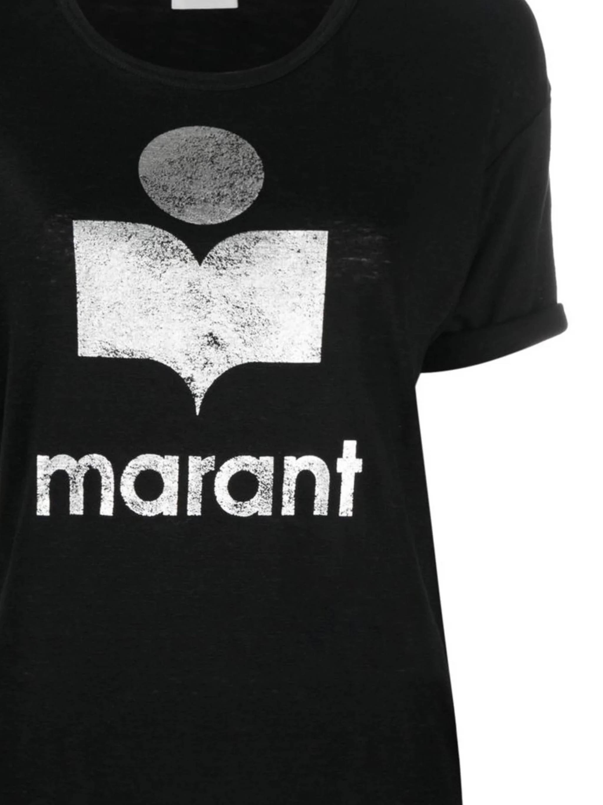 MARANT ETOILE TS0004FA Woman Black T-shirts and Polos - Zuklat