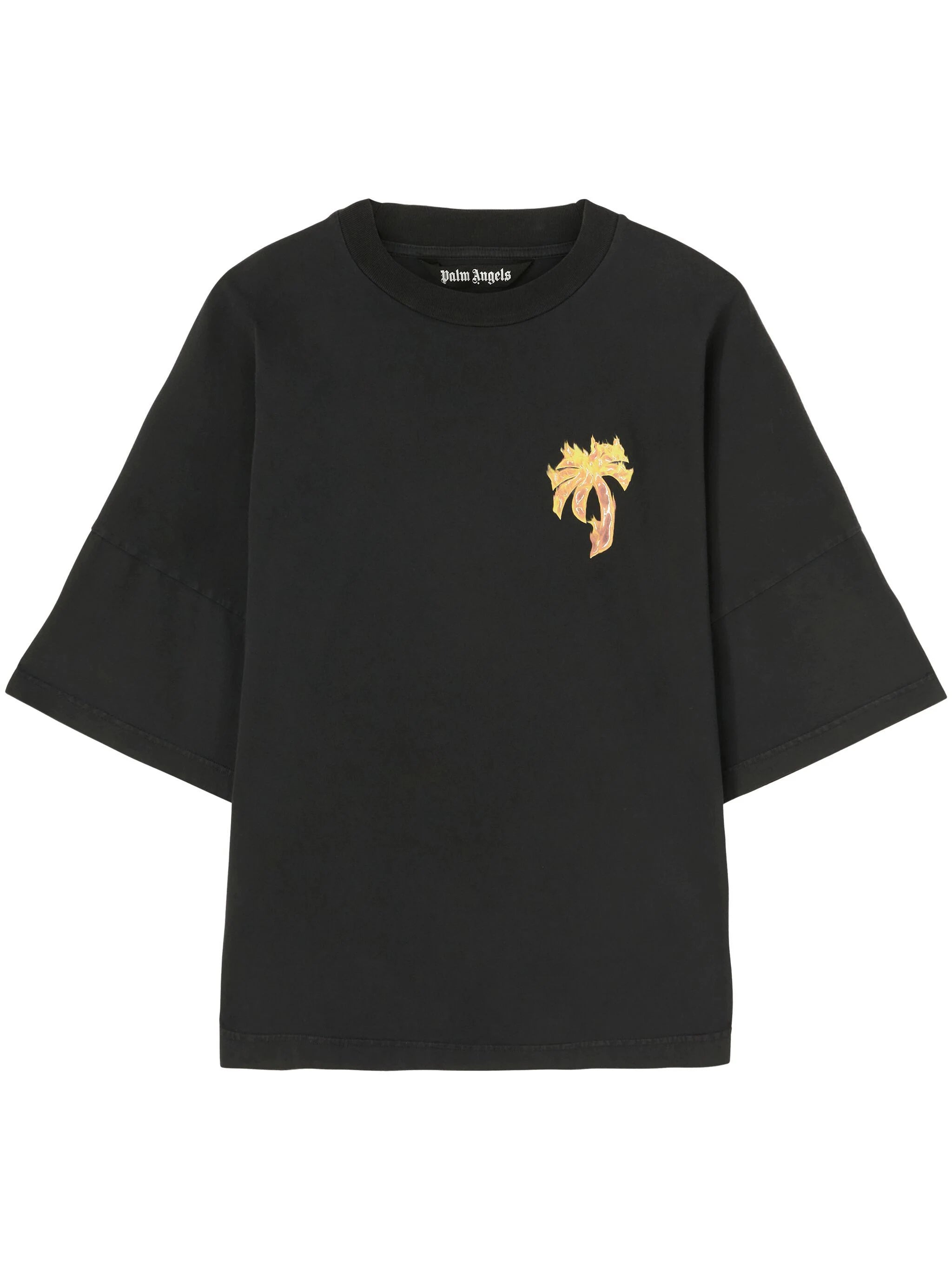 Palm Angels PMAA002F24JER011 Man Black T-shirts and Polos - Zuklat