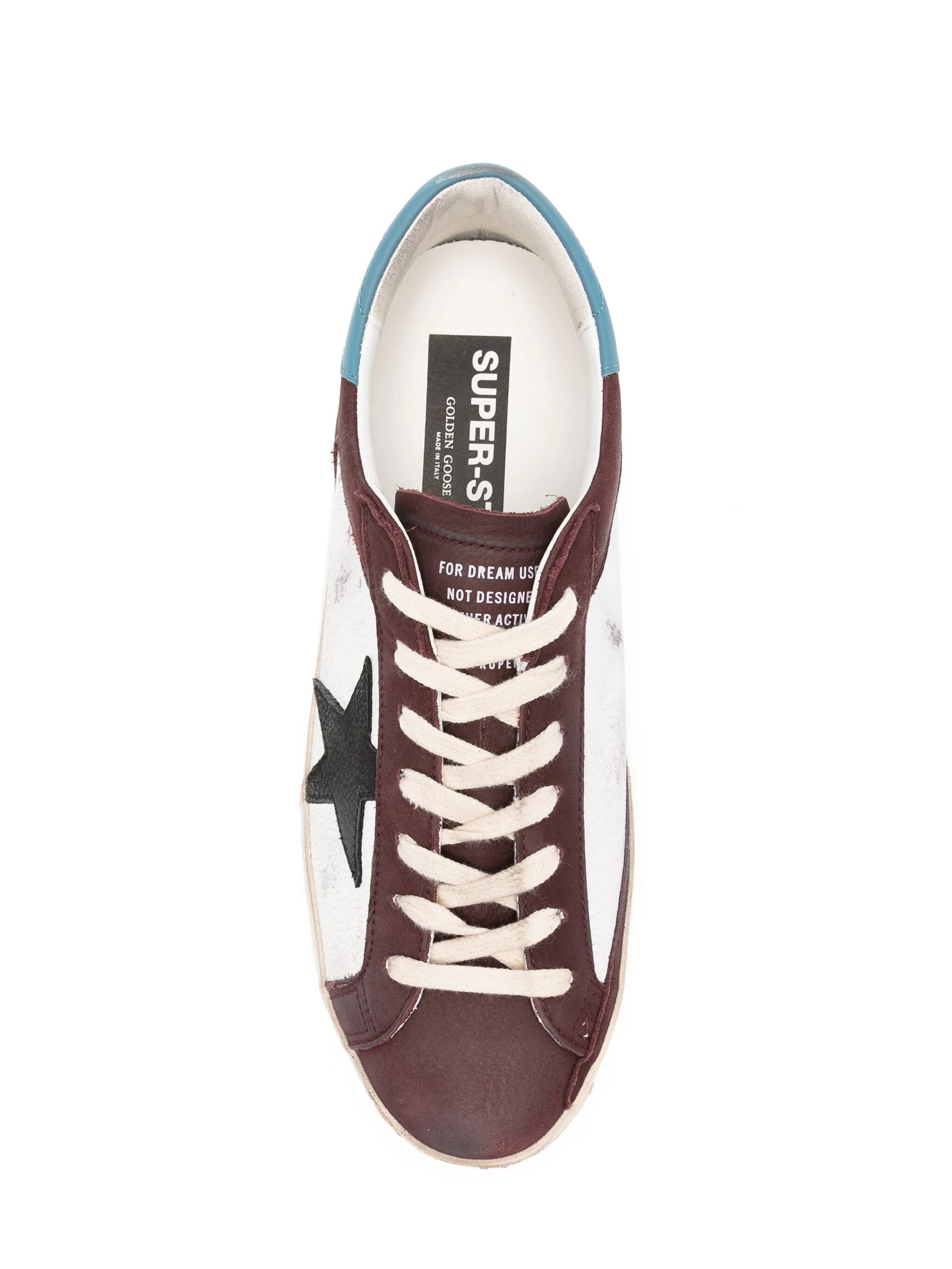 Golden Goose GMF00103 Man WHITE/RED WINE/BLACK/TEAL Sneakers - Zuklat