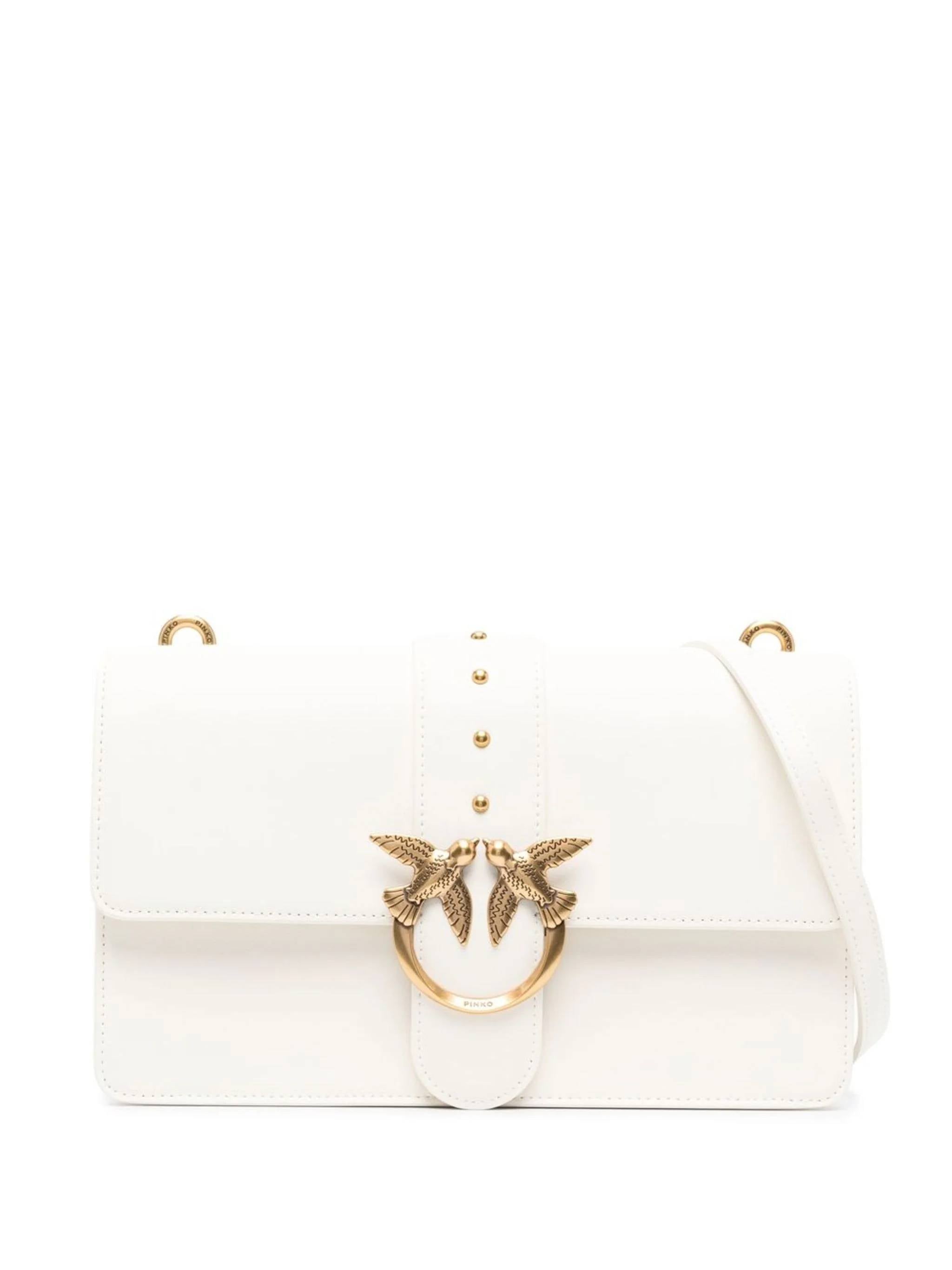 Pinko 100053 Woman BIANCO SETA-ANTIQUE GOLD Bags.. - Zuklat