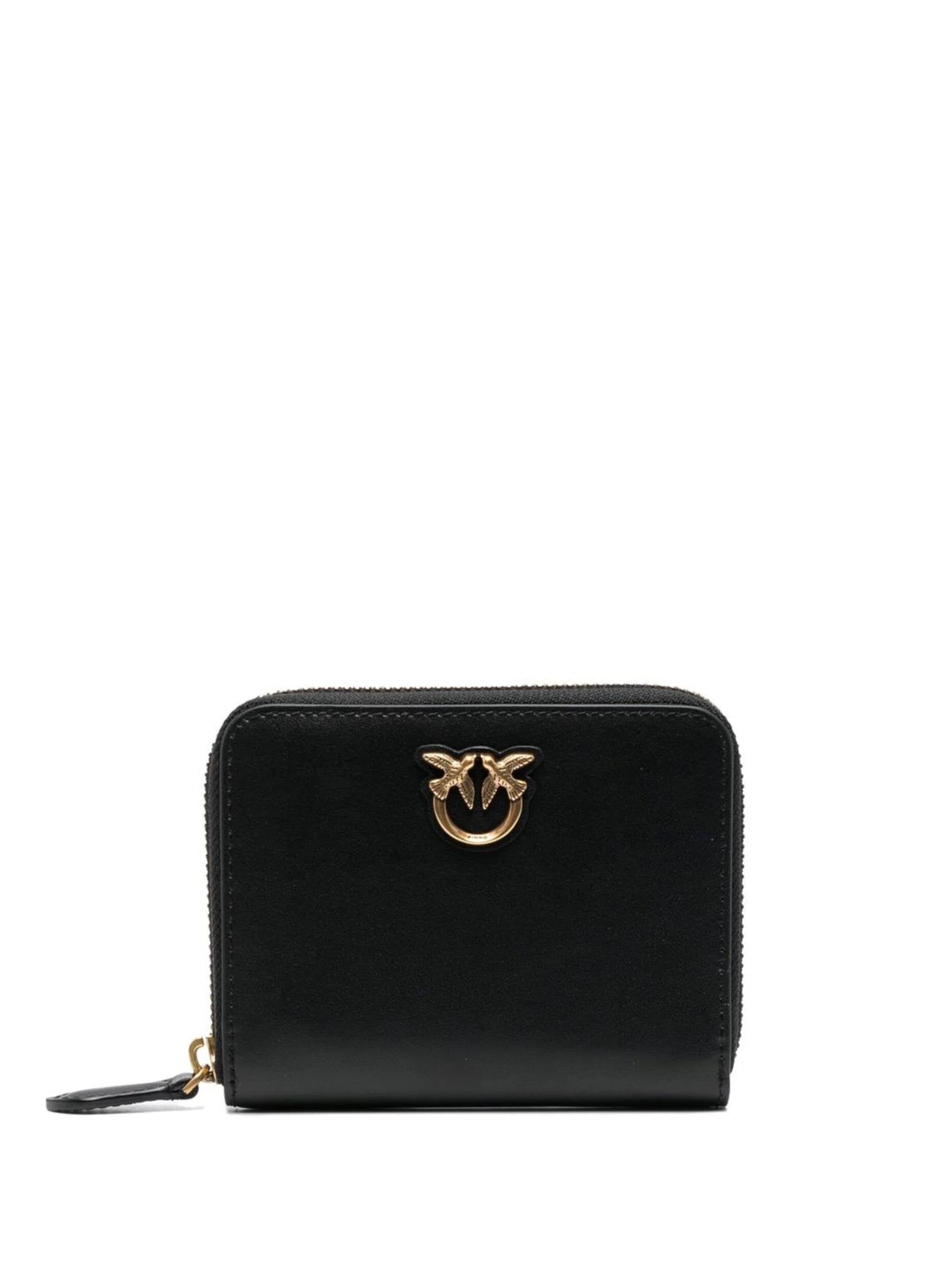 Pinko 100249 Woman NERO-ANTIQUE GOLD Wallets - Zuklat