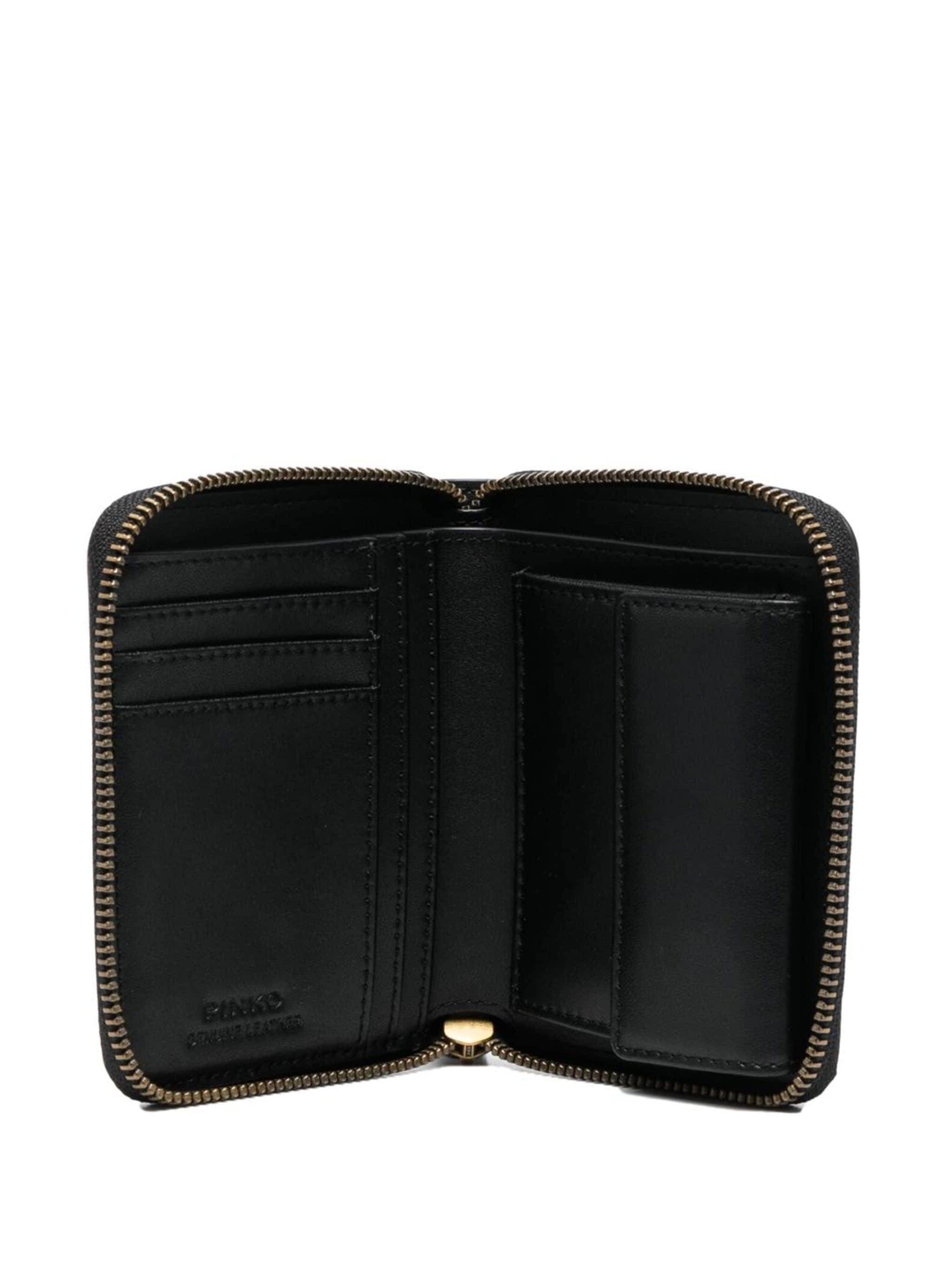 Pinko 100249 Woman NERO-ANTIQUE GOLD Wallets - Zuklat