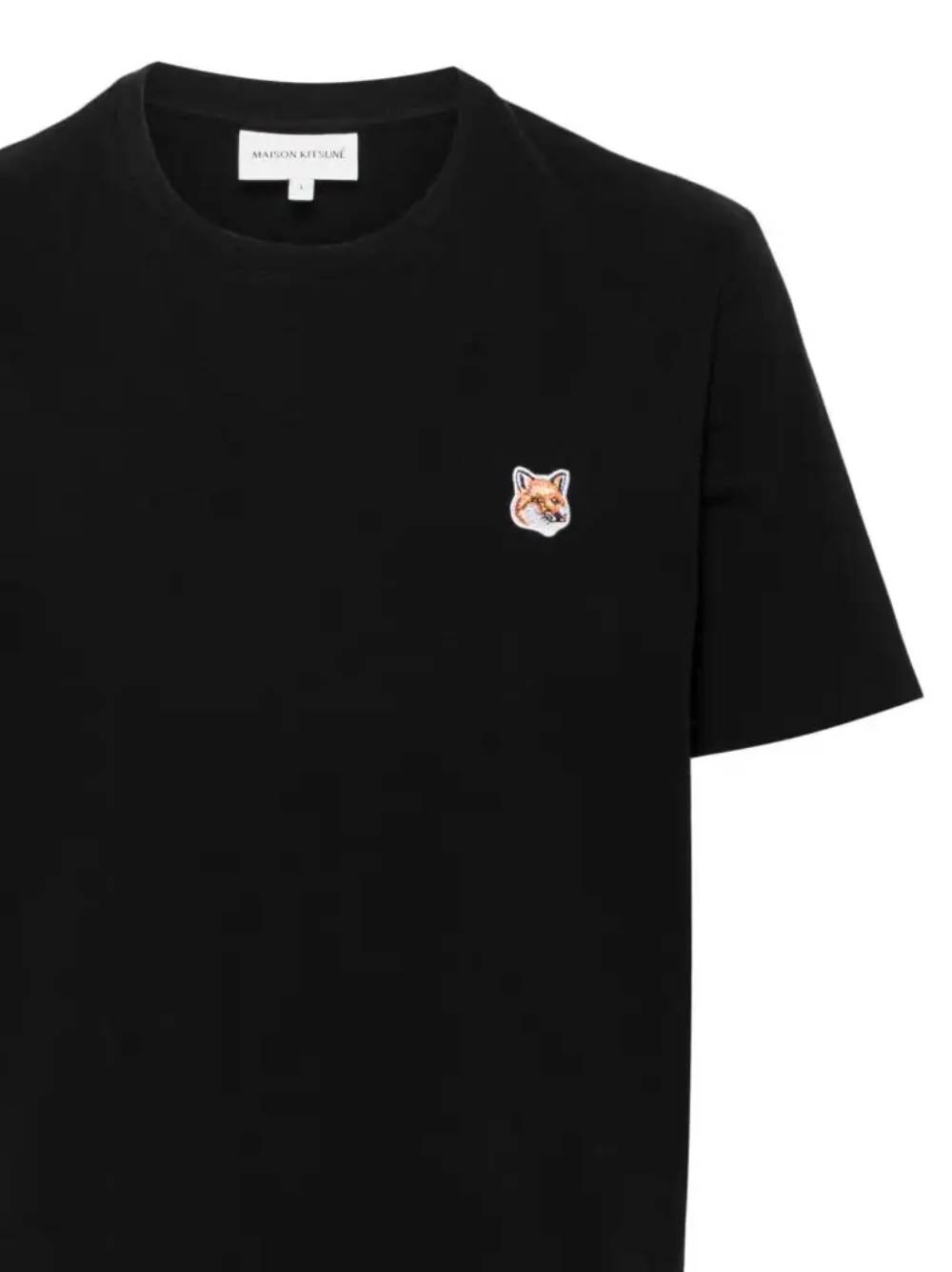 MAISON KITSUNE' LM00104KJ0008 Man Black T-shirts and Polos - Zuklat