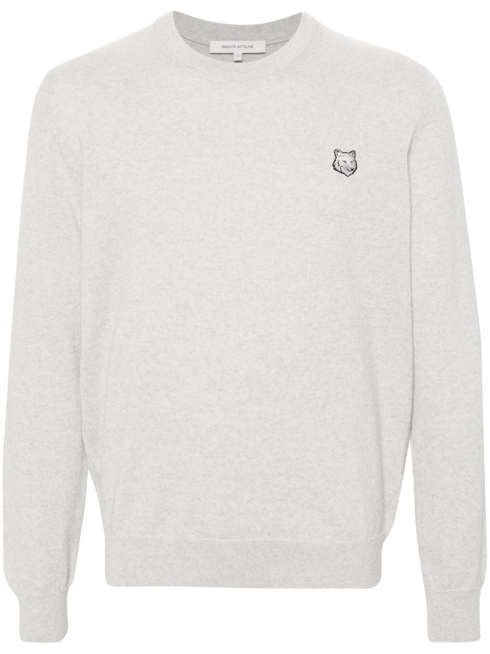 MAISON KITSUNE' MM00815KT1036 Man Light grey melange Sweaters - Zuklat