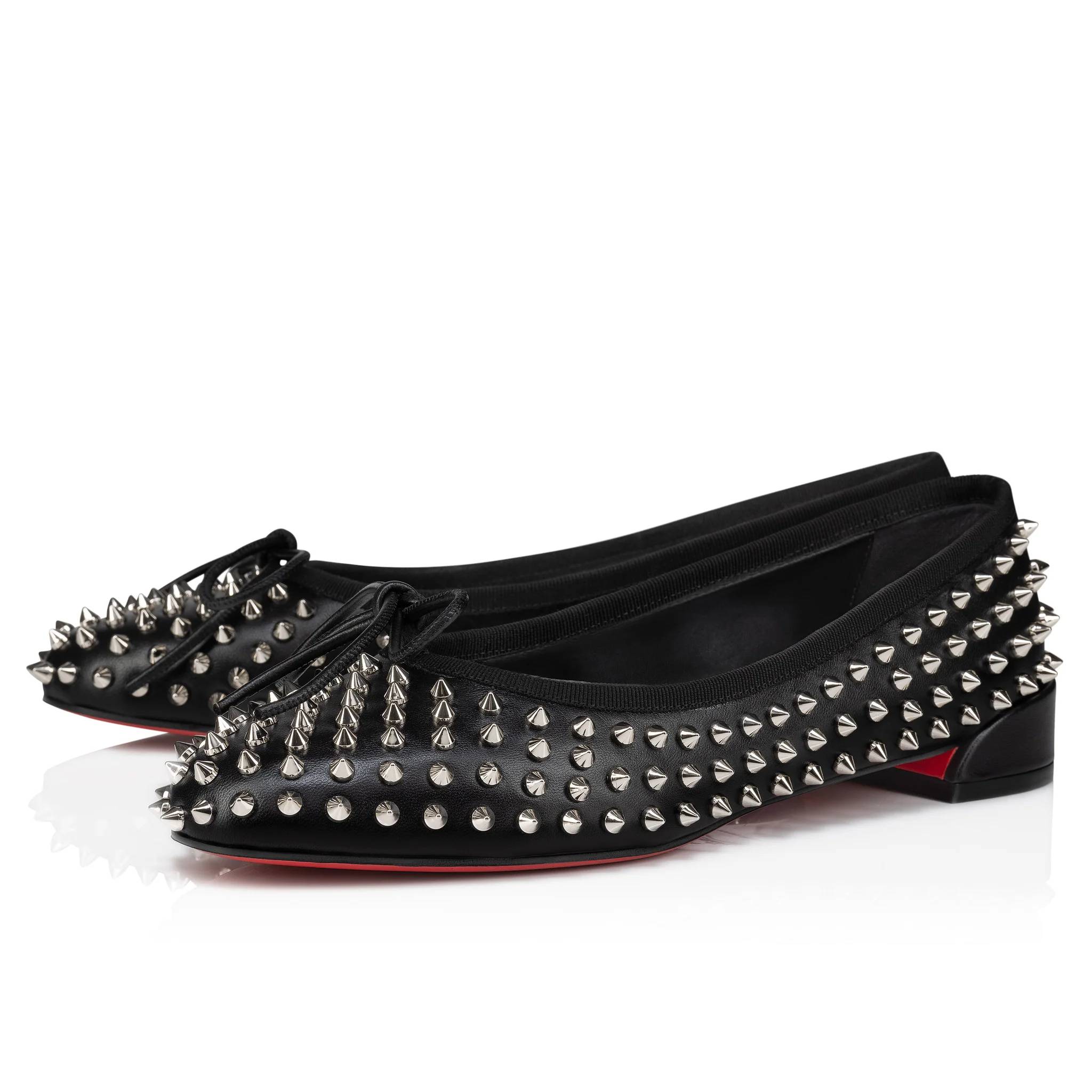 Christian Louboutin 3240613 Woman BLACK/SV/LIN BLACK Flat shoes - Zuklat