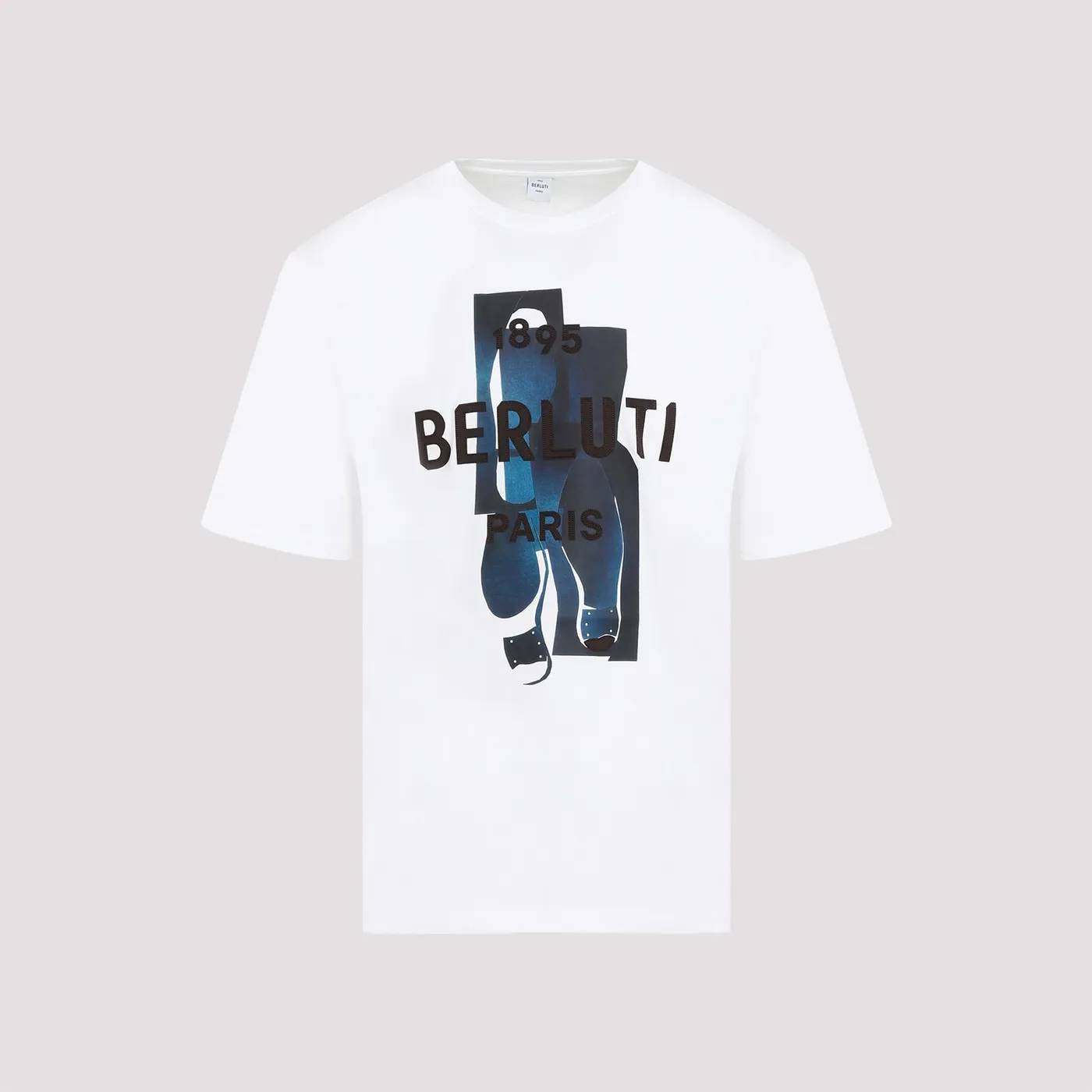 BERLUTI R27JRS131-001 Man OPTIC WHITE/ MARINE T-shirts and Polos - Zuklat