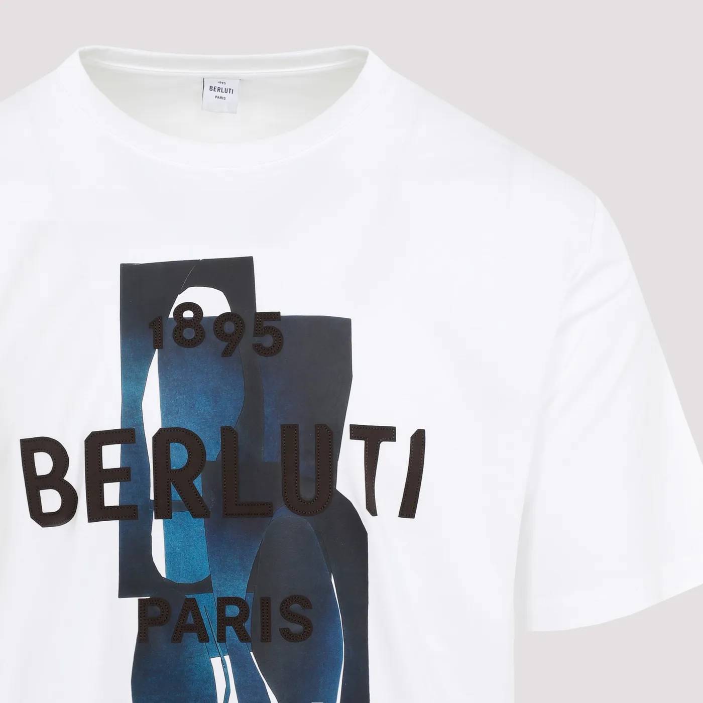 BERLUTI R27JRS131-001 Man OPTIC WHITE/ MARINE T-shirts and Polos - Zuklat