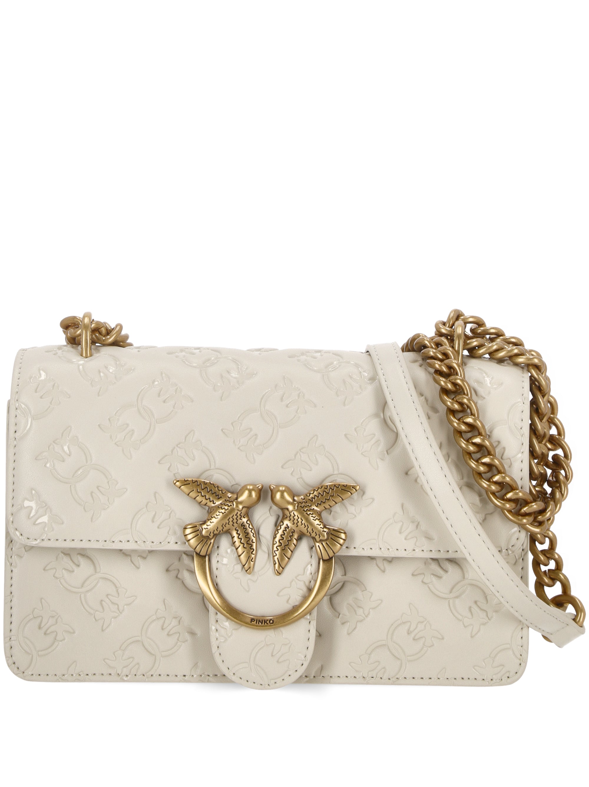 Pinko 100074 Woman BIANCO SETA-ANTIQUE GOLD Bags.. - Zuklat