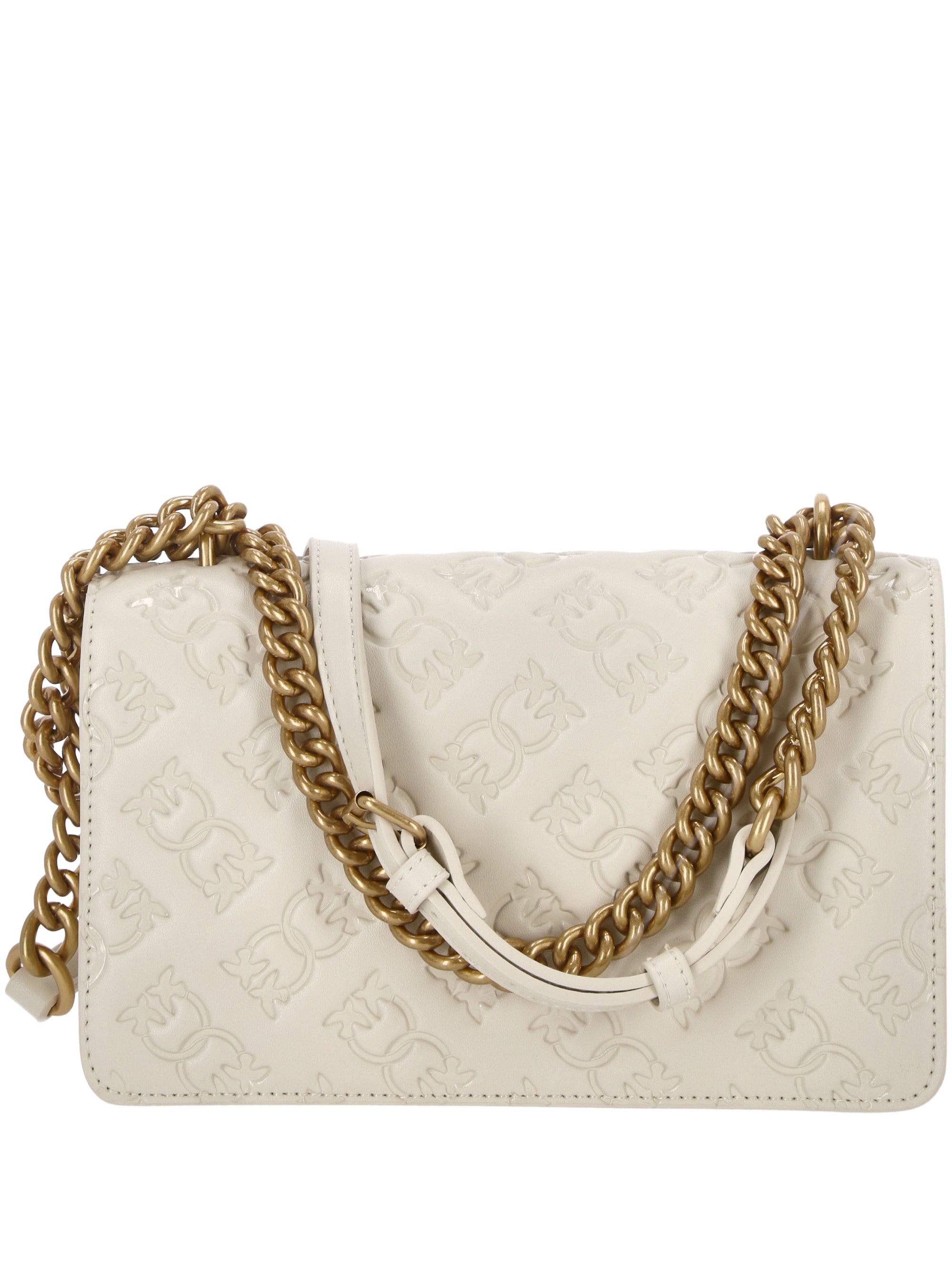 Pinko 100074 Woman BIANCO SETA-ANTIQUE GOLD Bags.. - Zuklat