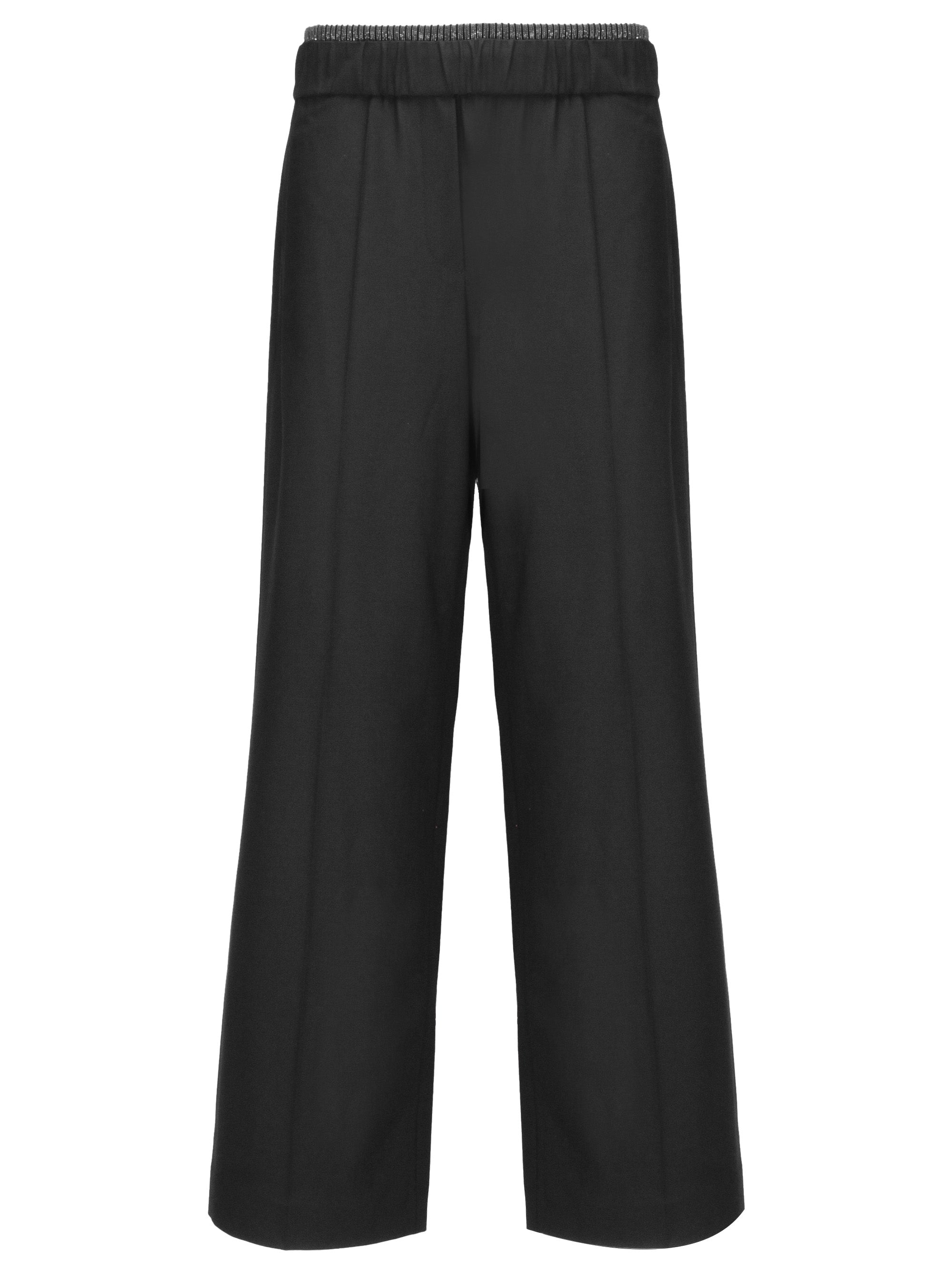 Brunello Cucinelli M0W07P8776 Woman Black Trousers - Zuklat