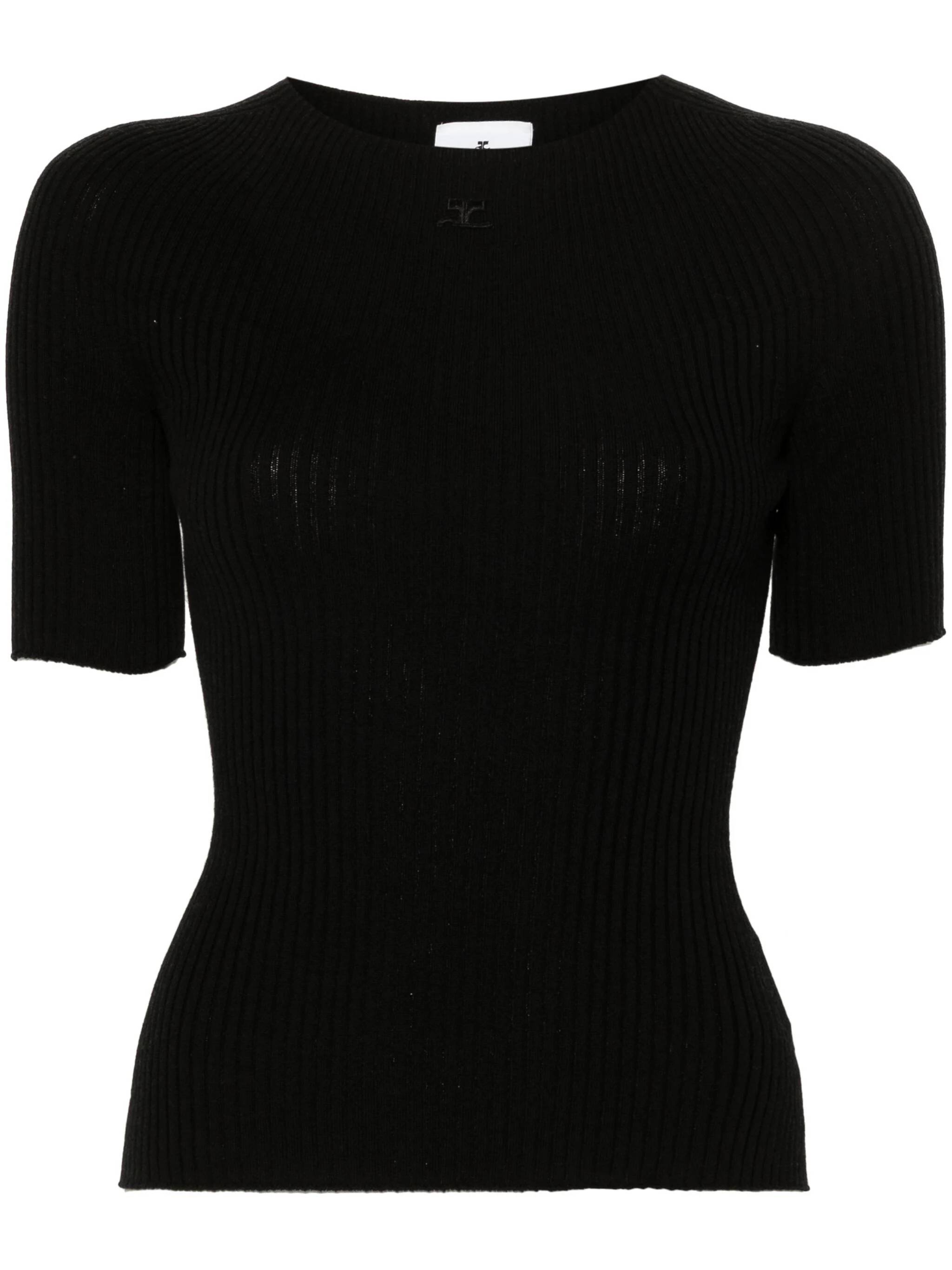 Courreges 124MPU130FI0049 Woman Black Sweaters - Zuklat